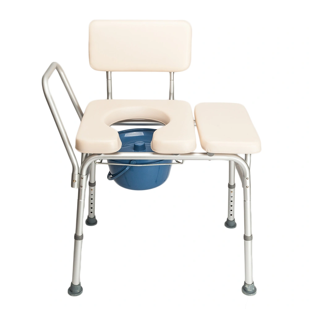 Multifunctional Aluminum Elder People Disabled People Pregnant Women Commode Chair Bath Chair Creamy White view 3