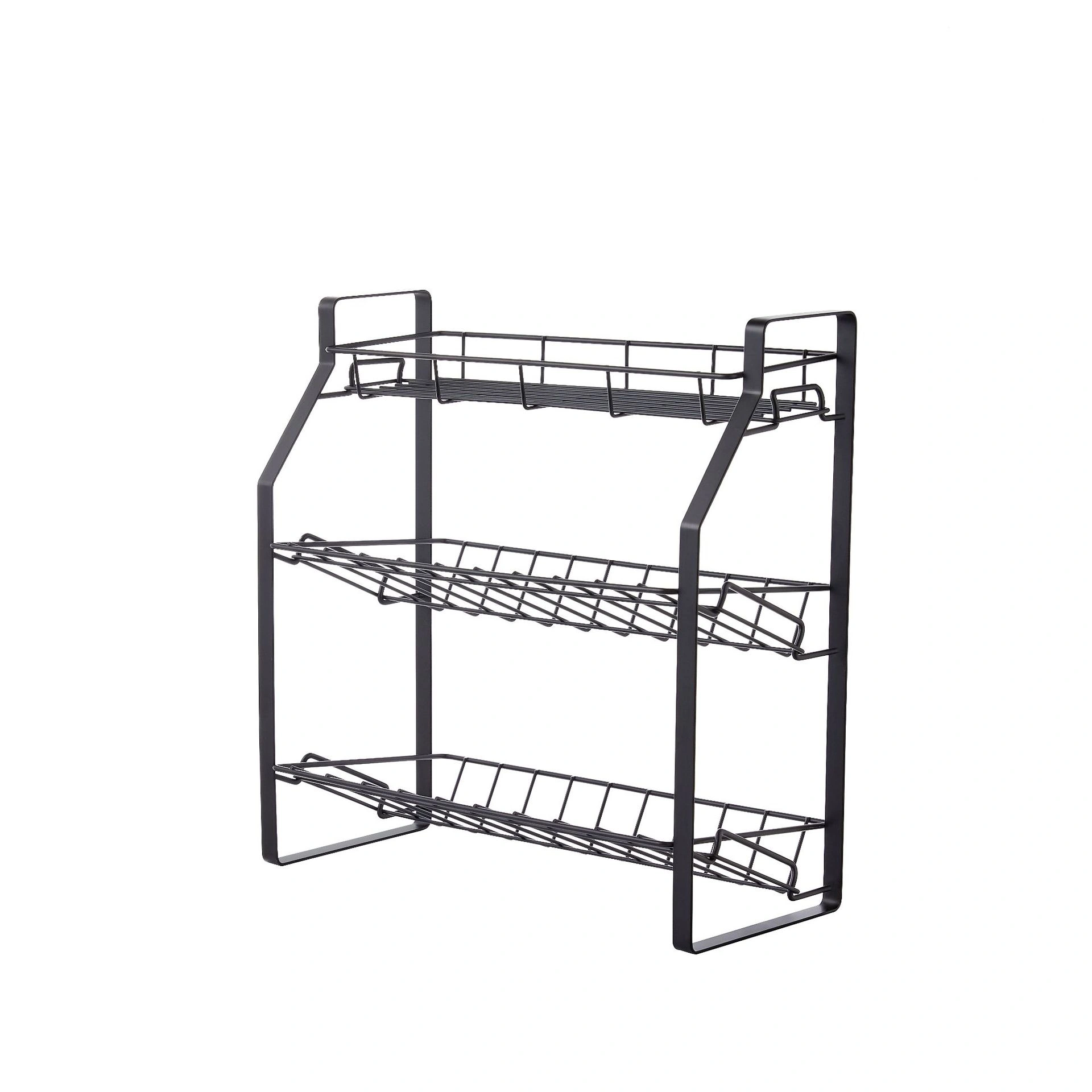 Black Three Tier Kitchen Seasoning Storage Rack Counter Organizer Spice Rack Shelf for Seasoning Jars,Spice Jars Sauce Bottles KJZWJ018-3HEI Two styles shipped at random view 3