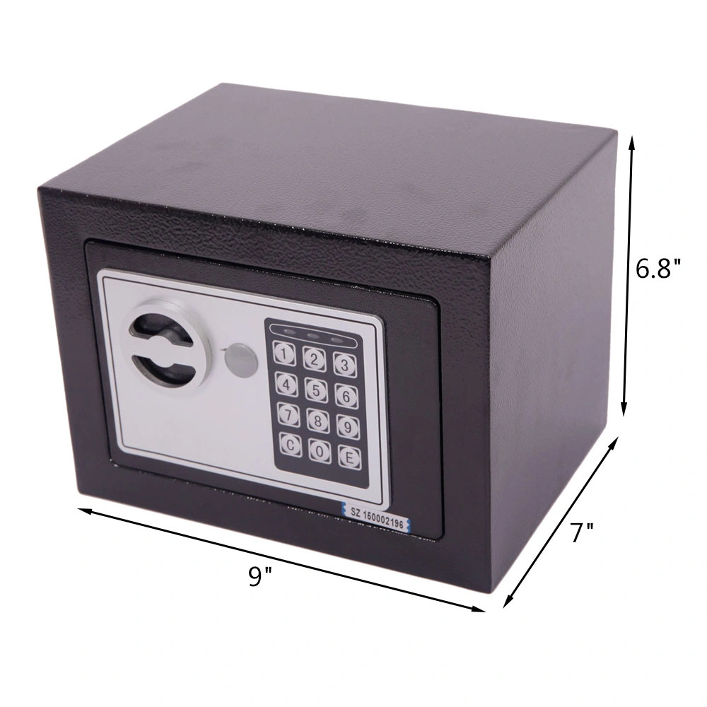 Mini Wall-in Style Electronic Code Metal Steel Box Safe Case 17EF Black view 10