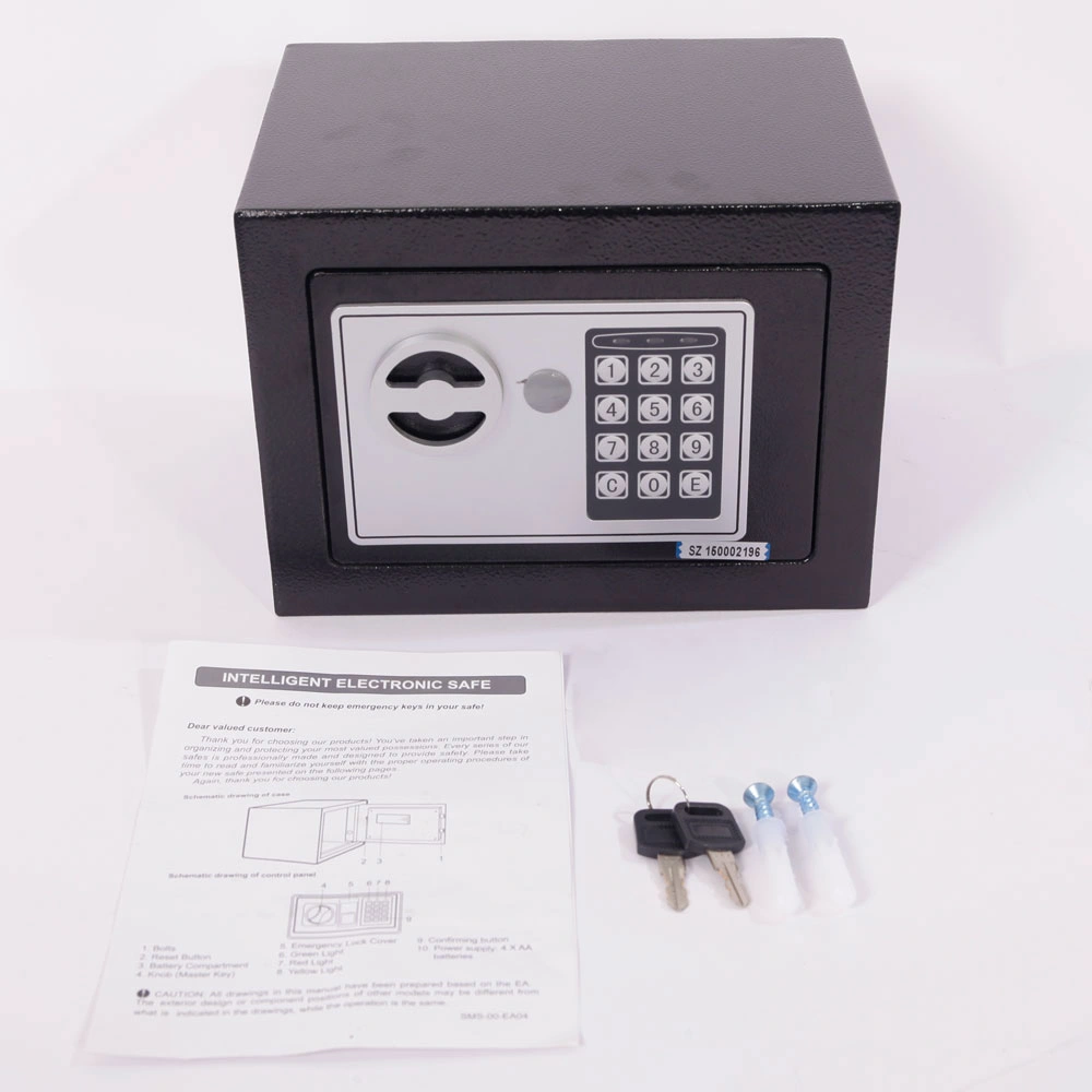 Mini Wall-in Style Electronic Code Metal Steel Box Safe Case 17EF Black view 18