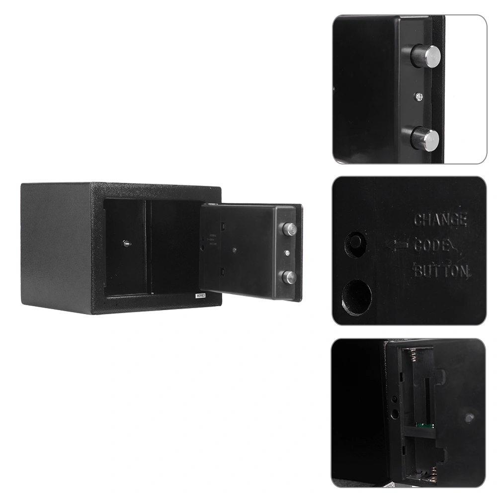 Mini Wall-in Style Electronic Code Metal Steel Box Safe Case 17EF Black view 36
