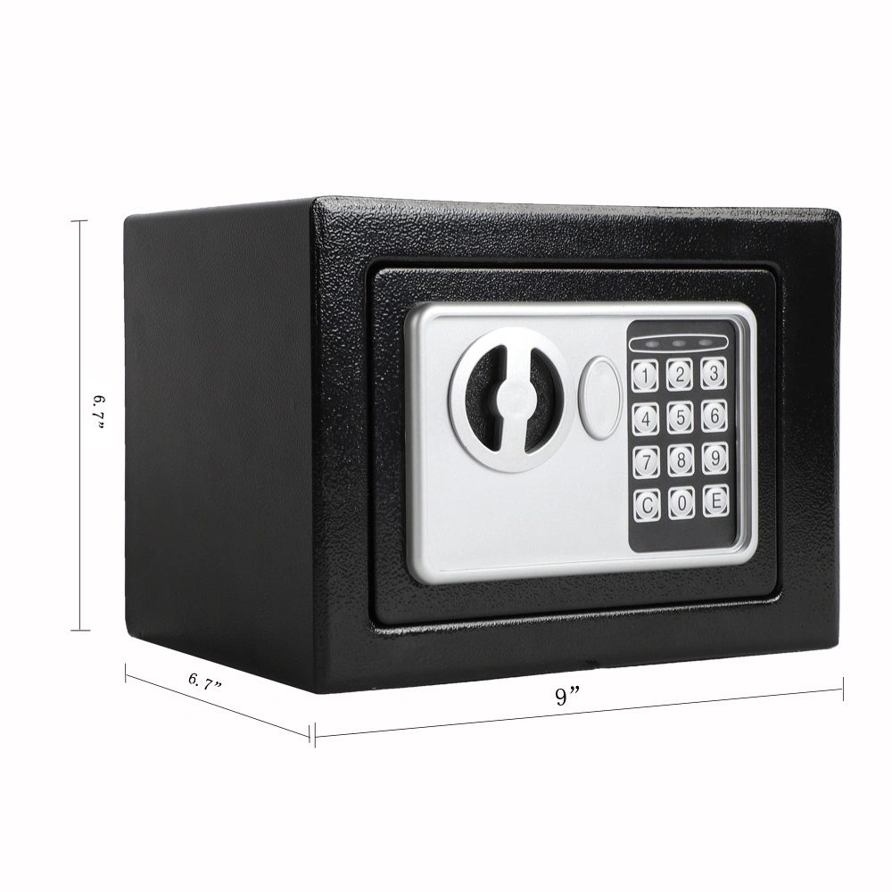 Mini Wall-in Style Electronic Code Metal Steel Box Safe Case 17EF Black view 41