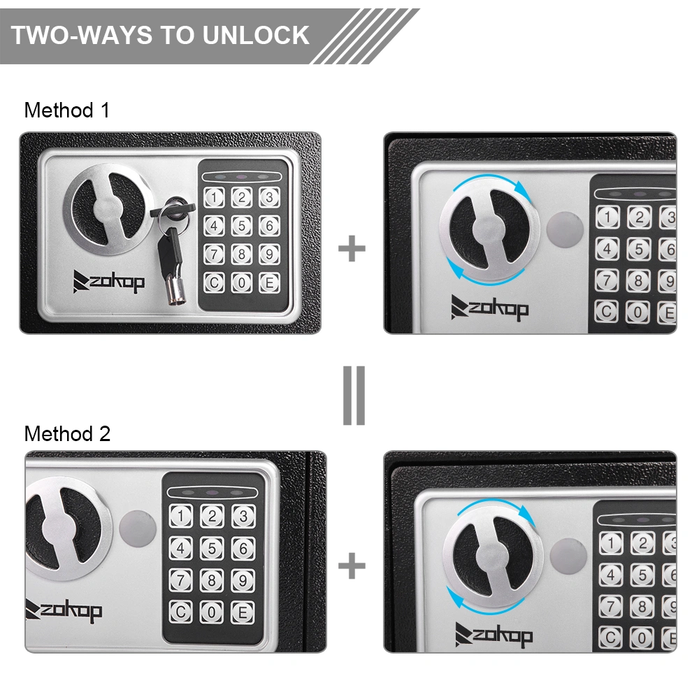 Mini Wall-in Style Electronic Code Metal Steel Box Safe Case 17EF Black view 43