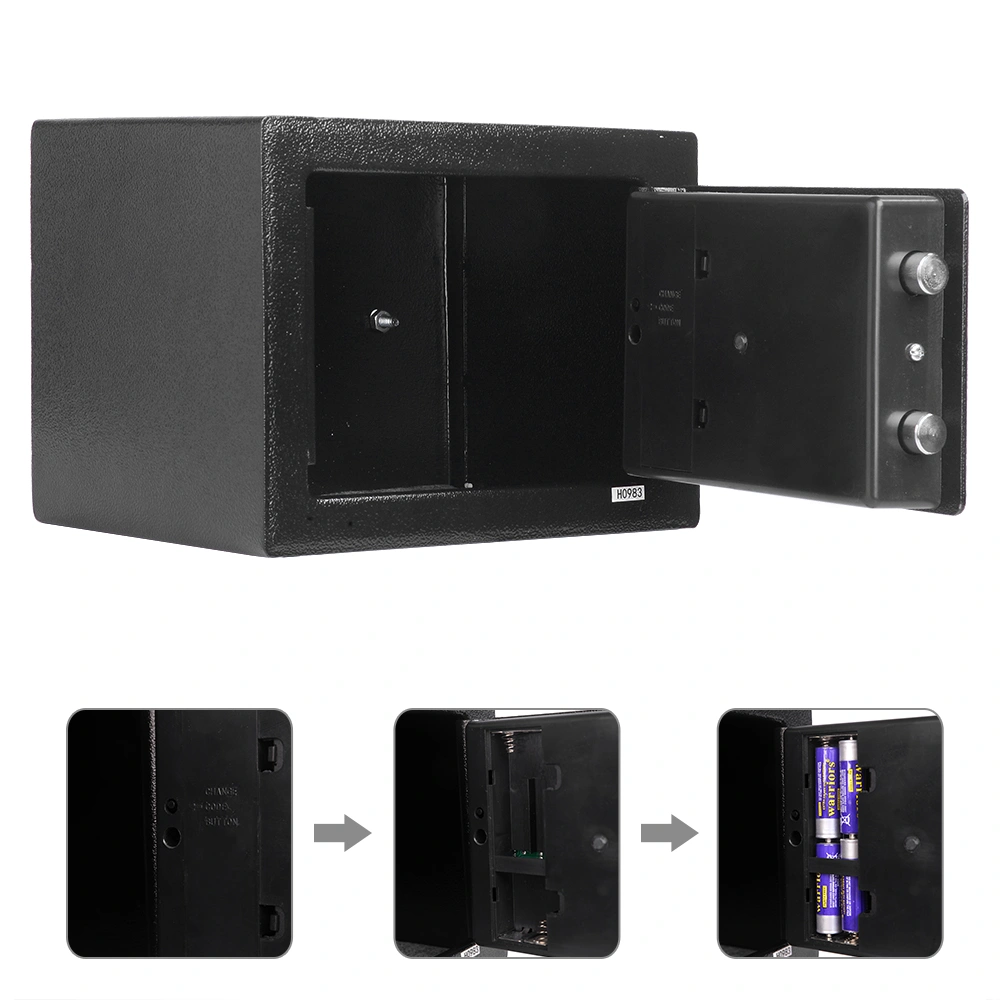 Mini Wall-in Style Electronic Code Metal Steel Box Safe Case 17EF Black view 48