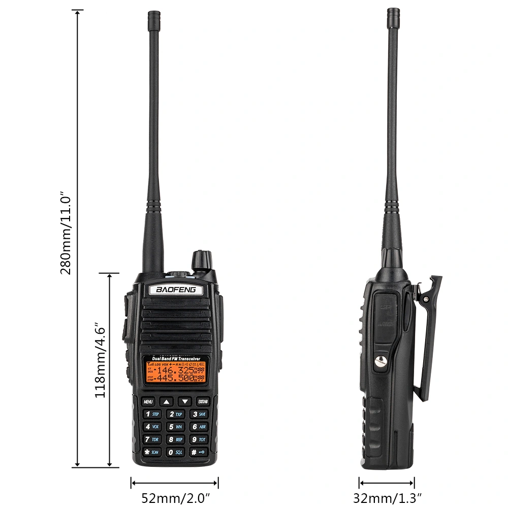 UV82 Dual Band Dual Standby Dual Display 5W Handheld Two Way Radio Walkie Talkie Black view 32