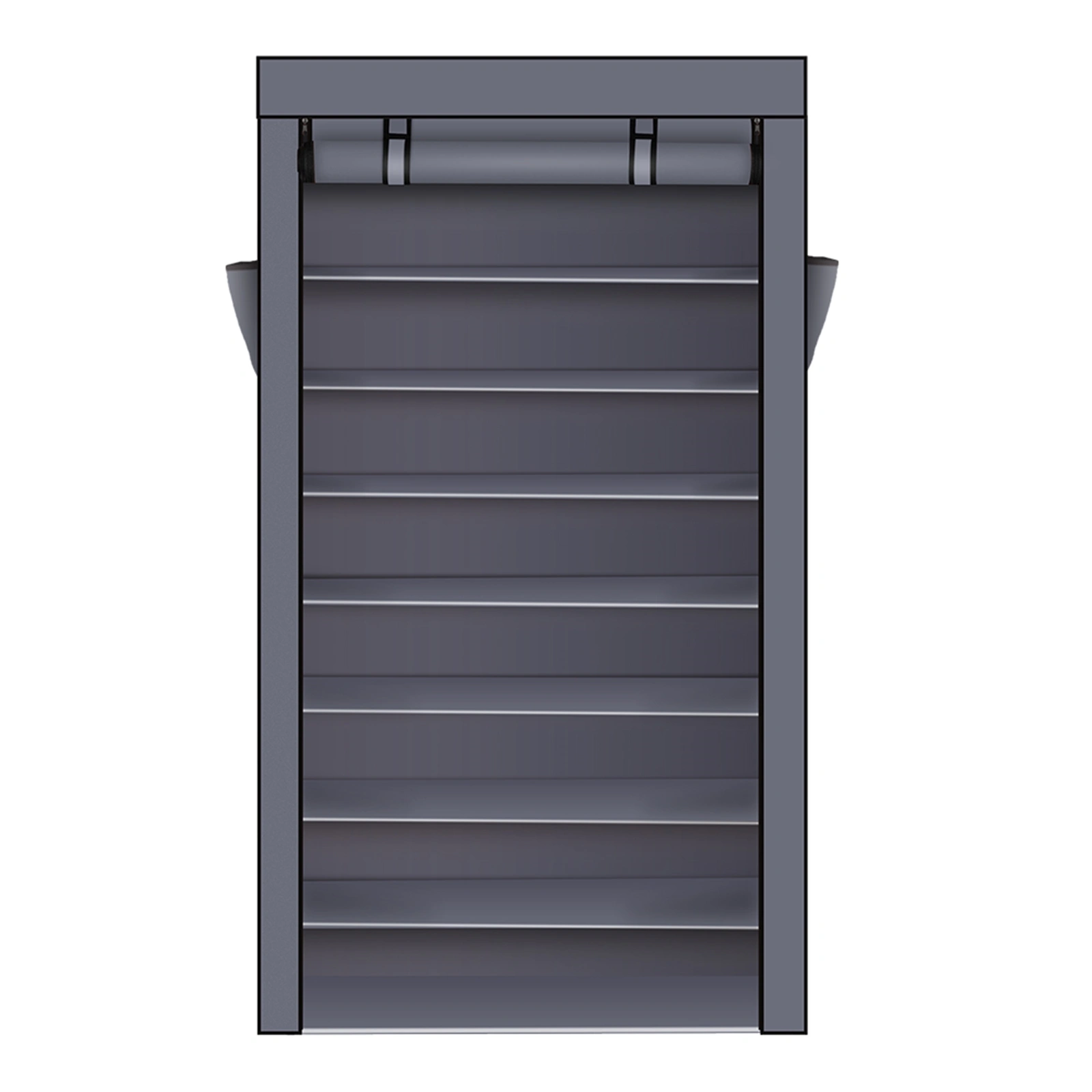10 Tiers Shoe Rack with Dustproof Cover Closet Shoe Storage Cabinet Organizer Gray view 4