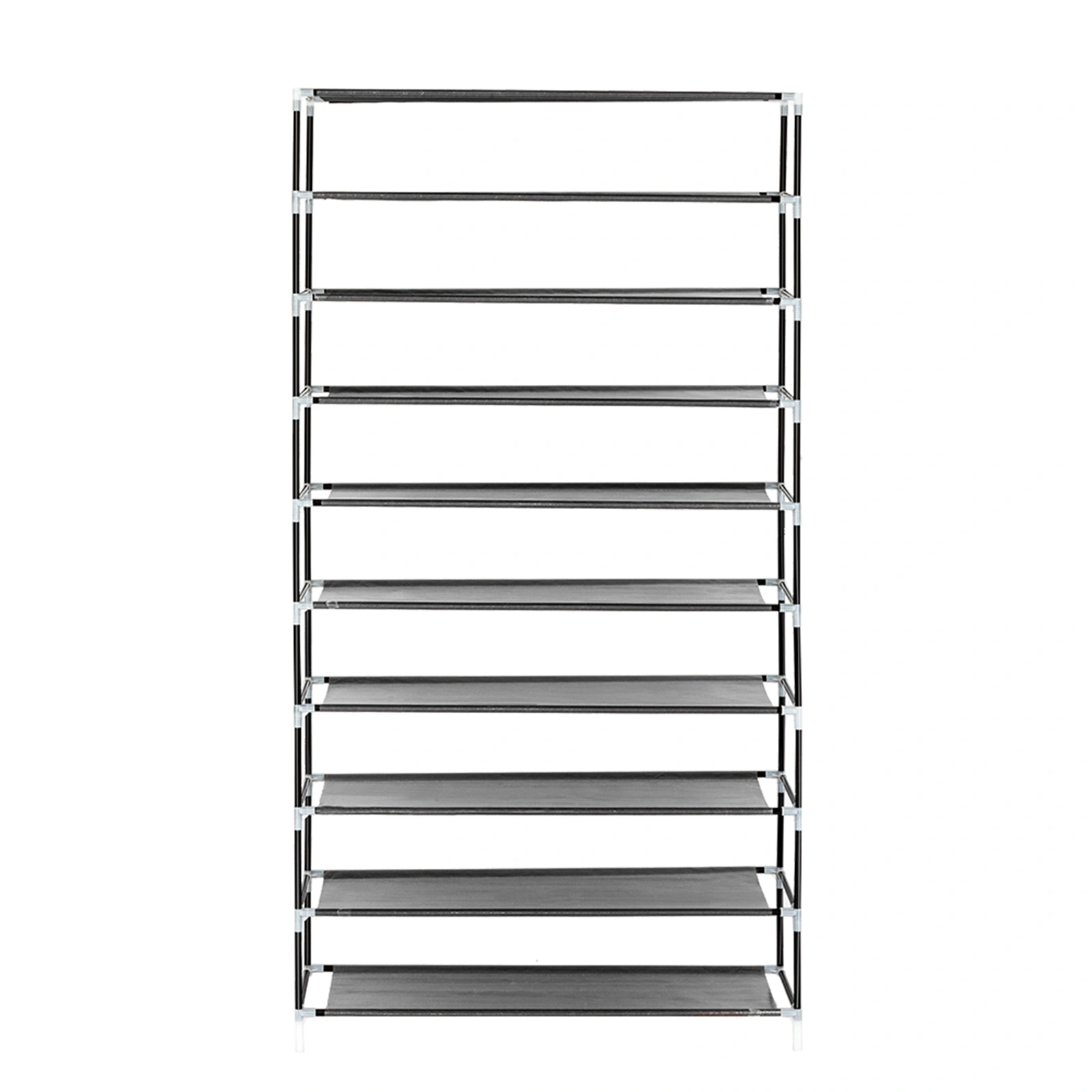 10 Tiers Shoe Rack with Dustproof Cover Closet Shoe Storage Cabinet Organizer Gray view 6
