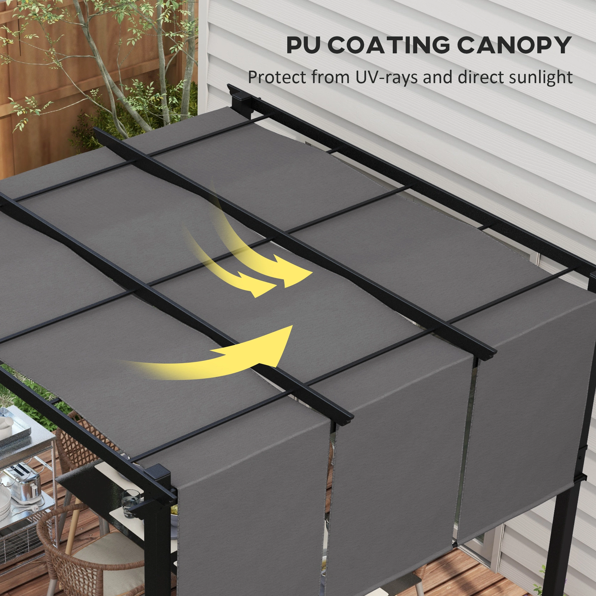 Patio Gazebo 13x10 ft Heavy Duty Steel Frame Pergola Gazebo with Removable Mesh Screens and Canopy, Beige, Outdoor pergola for Deck Backyard view 3