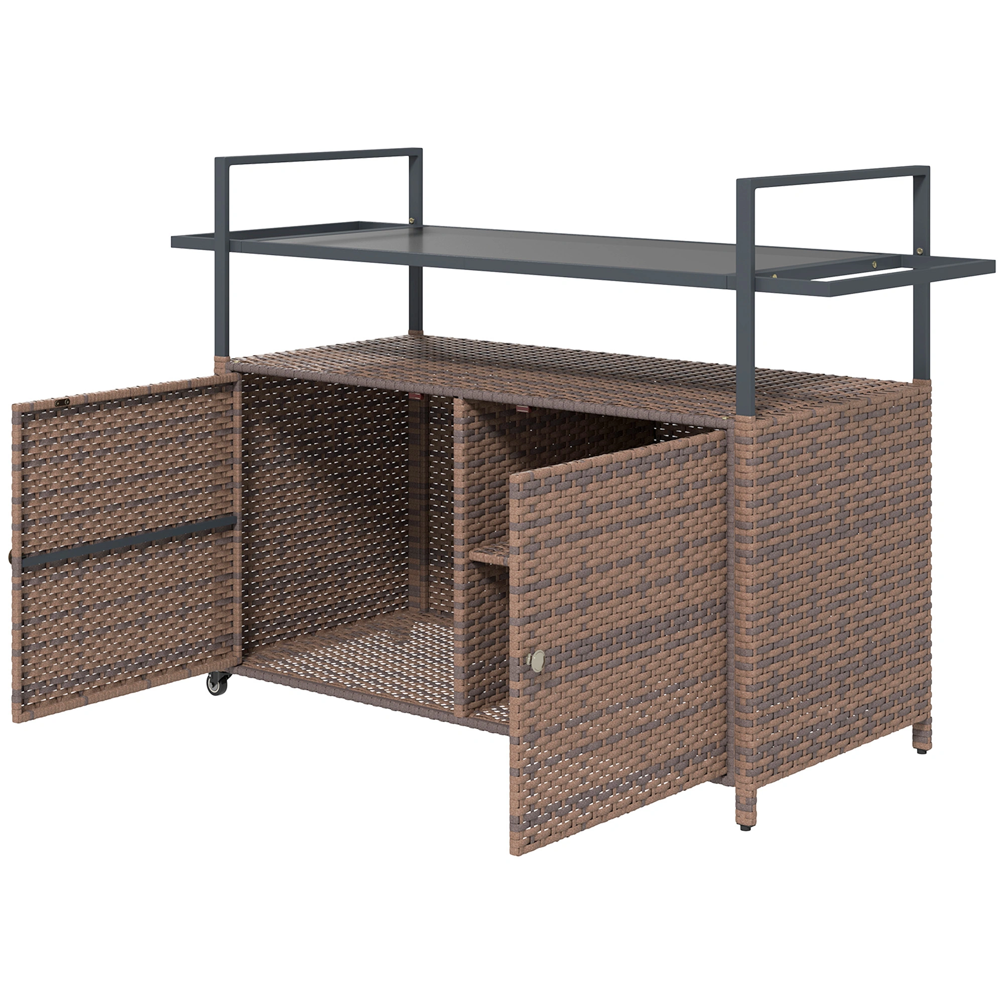 Bar Table Counter Height Table with Metal Frame, High Table for Kitchen, Home, Party, Black view 2