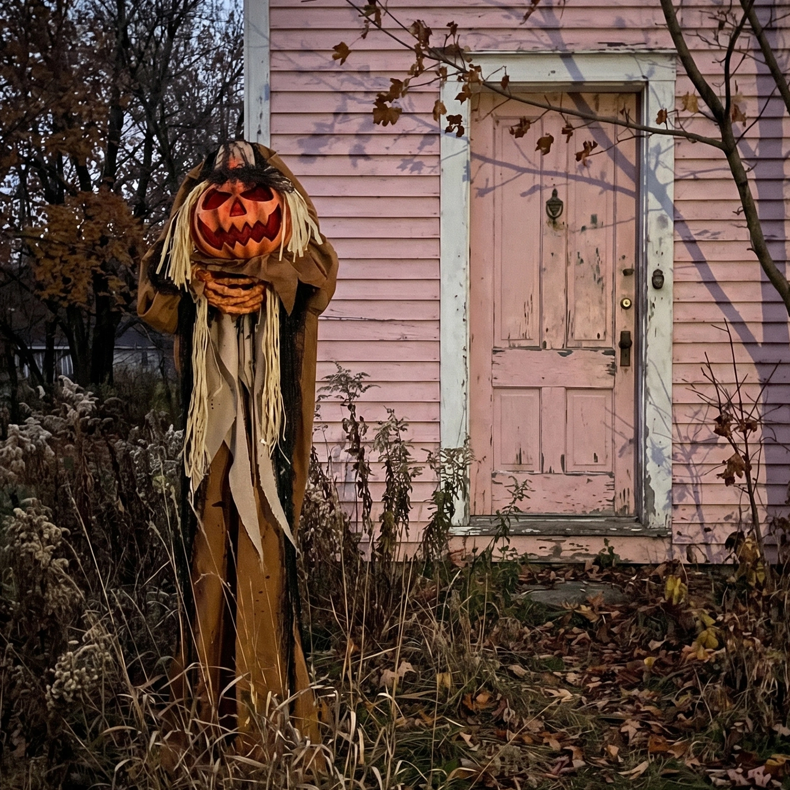 5.5ft Halloween Pumpkin Man Animatronic Decoration - Red Glowing Head, Sound Activated Head Turning, Talking Male Voice, Battery Operated Standing Prop view 7