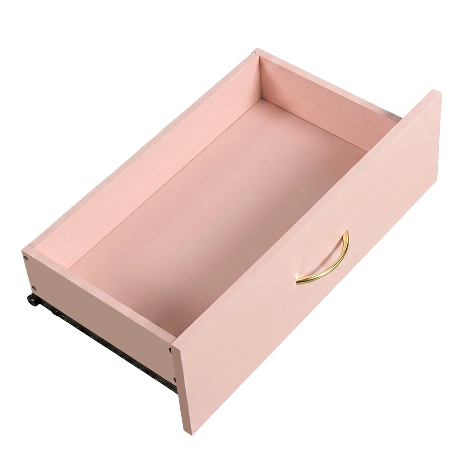 3-Drawer Chest with Faux Rose Gold Handles Drawer Dresser 22.05*12.99*25.98in Pink view 9