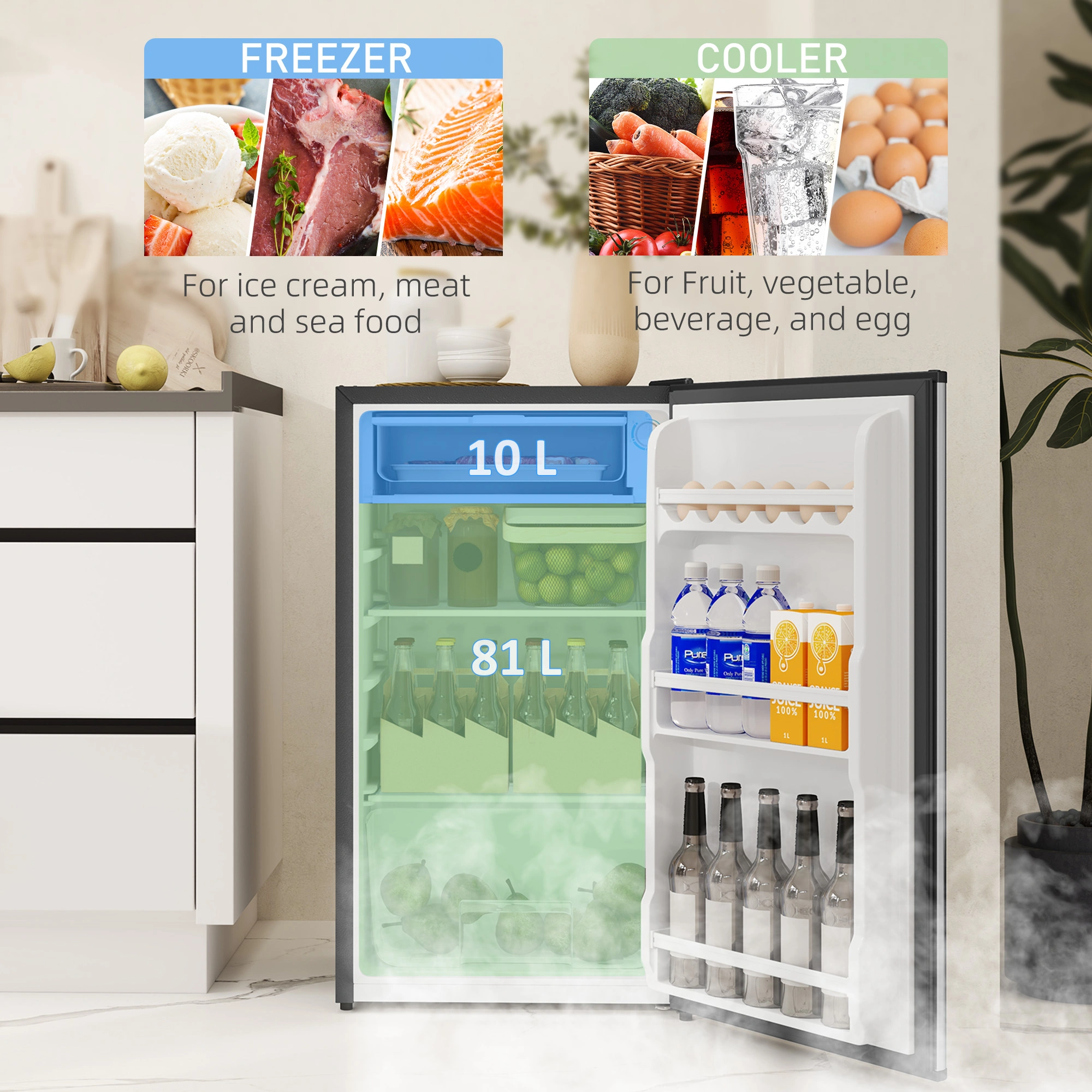 Mini Portable Skincare Fridge, 6L Beauty Makeup Cosmetics Refrigerator, LED Light Face Cream Eyelash Storage Cooler for Home Travel view 3
