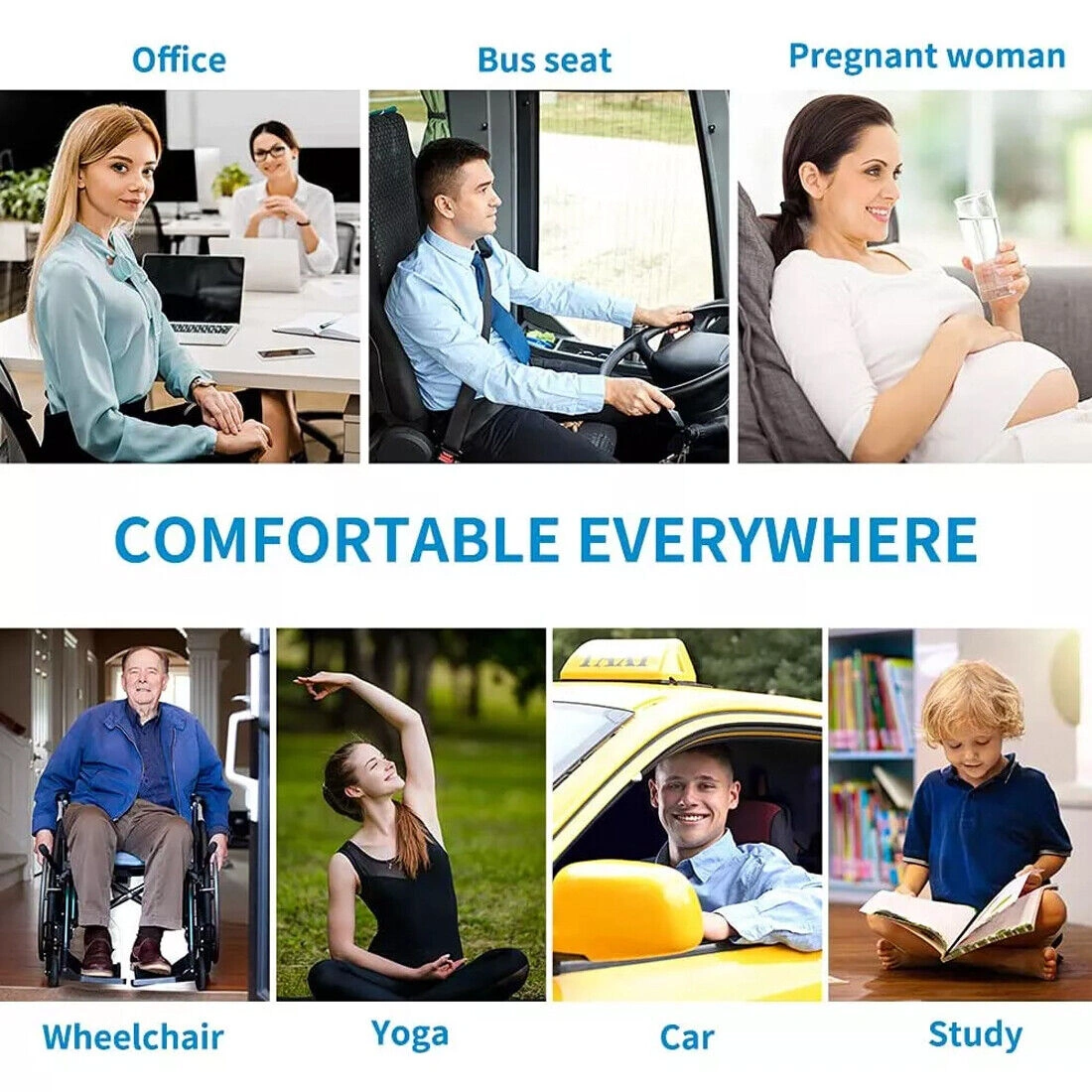 Cooling Gel Seat Cushion, Honeycomb Breathable Memory Foam Car Seat Pad, Double-Thick Ergonomic Sitting Cushion view 3