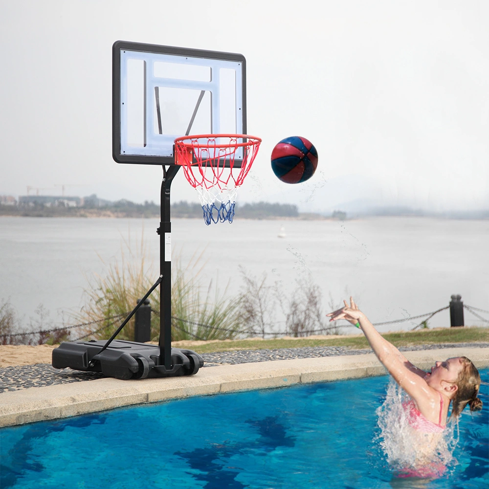 HY-B064S Portable Movable Swimming Pool PVC Transparent Backboard Basketball Stand (Basket Adjustment Height 1.15m-1.35m) Maximum Applicable For 7 # Ball view 18