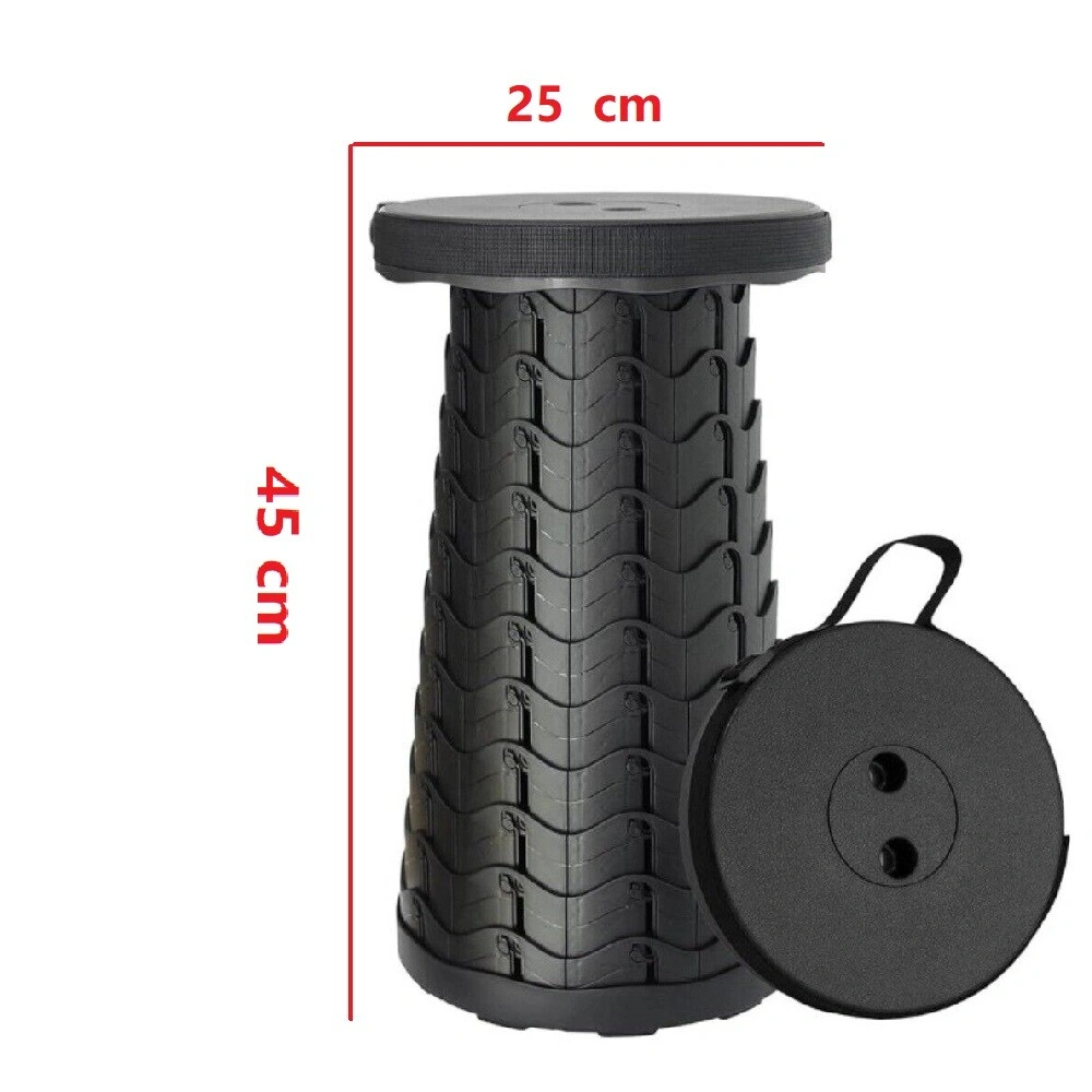 Portable Folding Telescoping Camping Stool Adjustable Retractable Seat Chair UK view 5