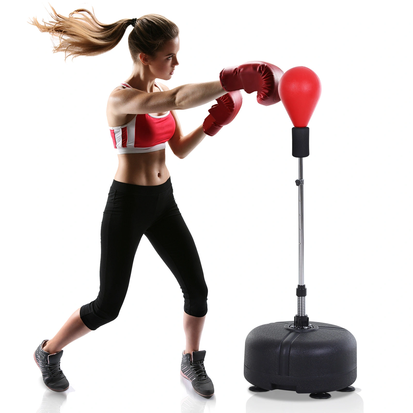 Heavy Duty Boxing Bag for Home Gym, Portable Punching Bag with Wall Mount Hardware, Black