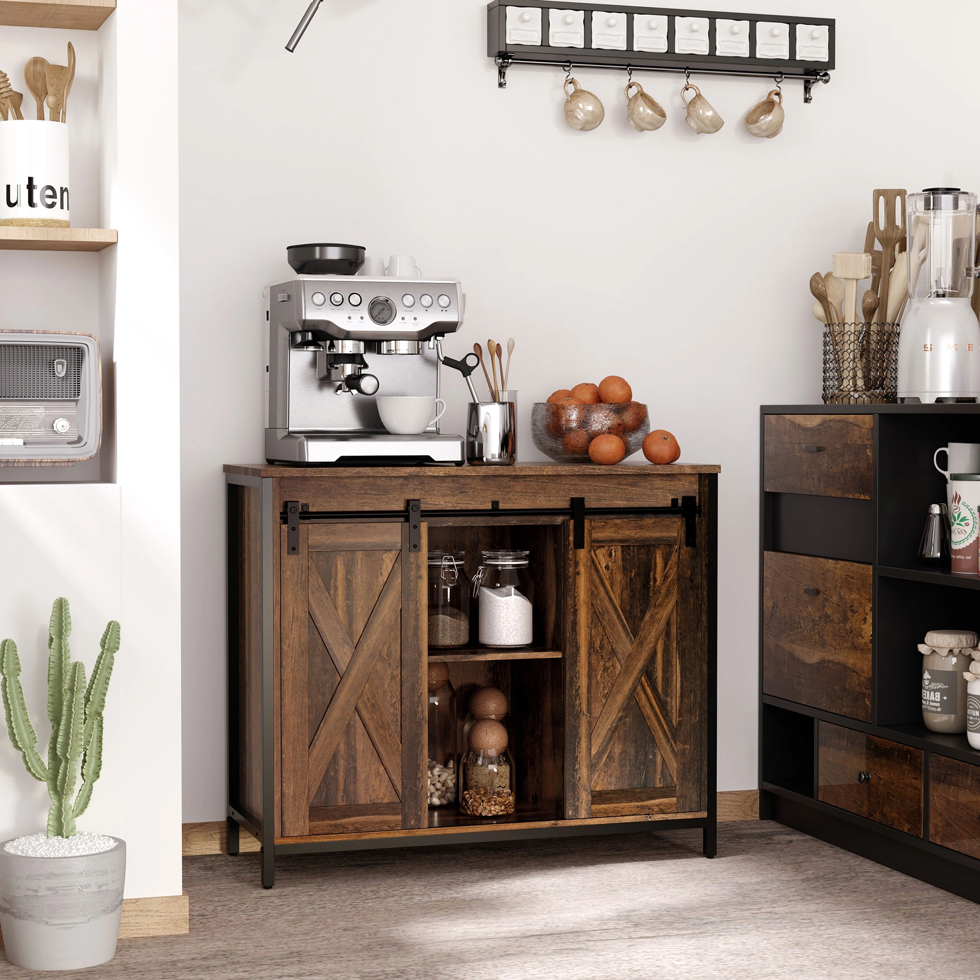 Kitchen Storage Cabinet with Shelves, Freestanding Pantry Cupboard, Multi-Use Organizer