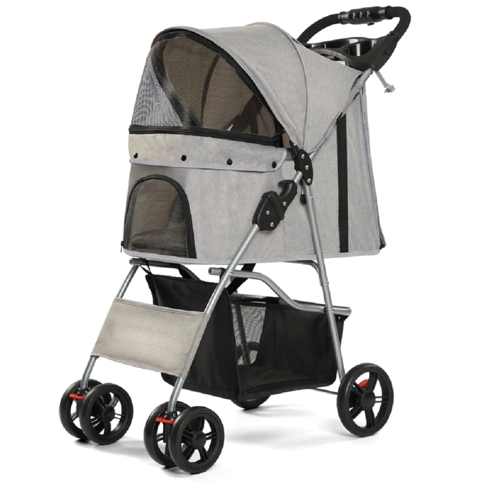 Foldable Lightweight Pet Cart for Small Dogs & Cats, Portable Outdoor Walking Stroller, Easy Assembly Travel Companion