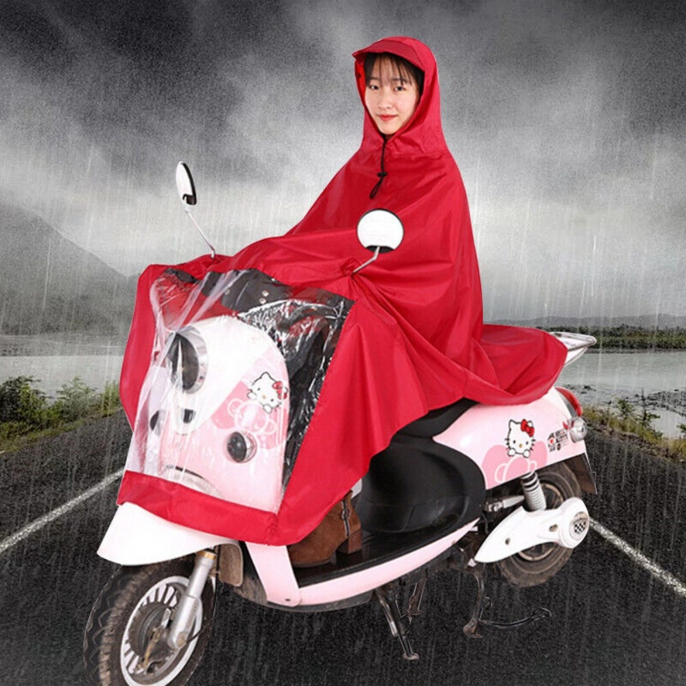 Universeller Regenponcho mit Kapuze, wasserdicht, Blau, für Elektromobile view 3