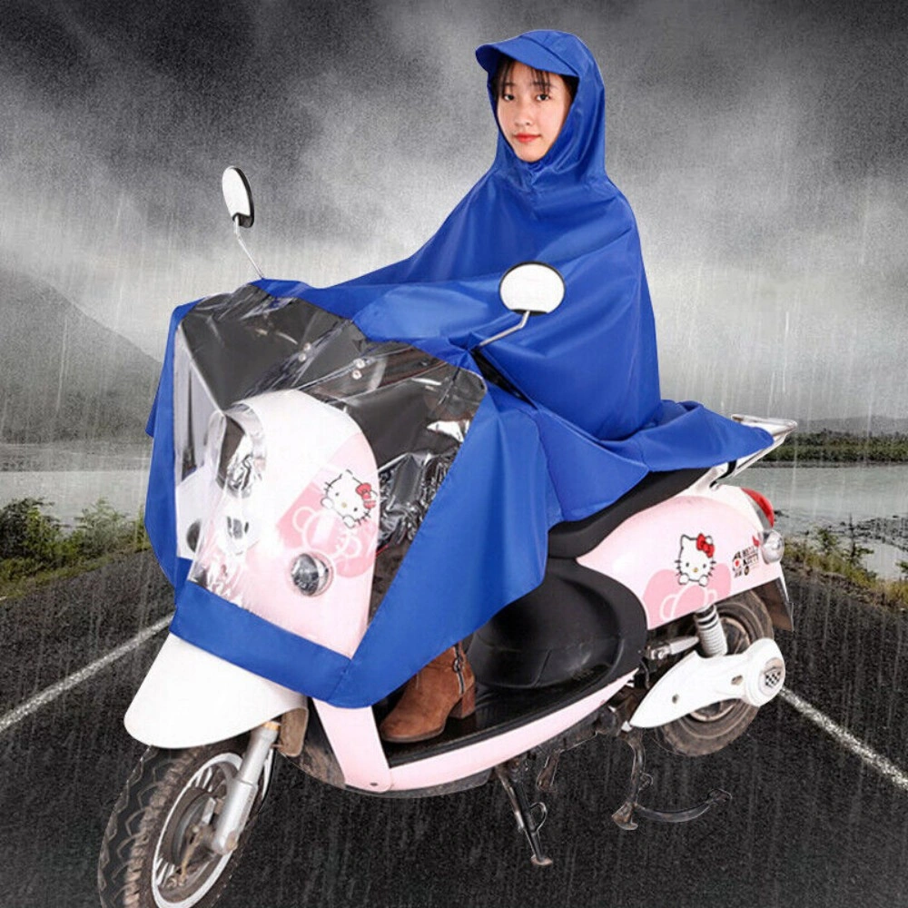 Universeller Regenponcho mit Kapuze, wasserdicht, Blau, für Elektromobile view 4