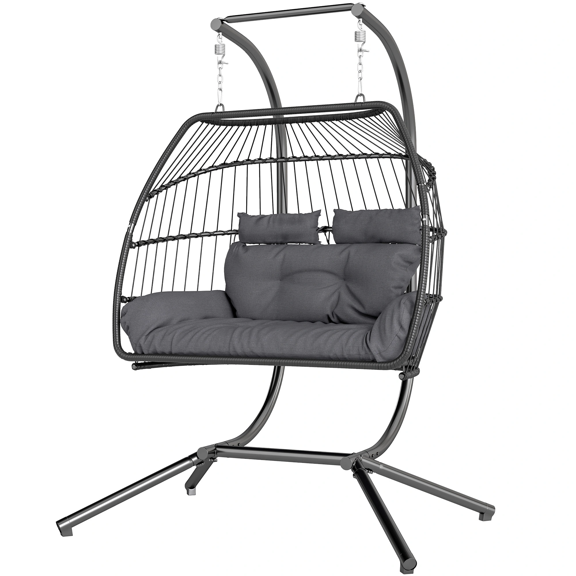 Indoor Outdoor Hanging Egg Swing Chair with Stand