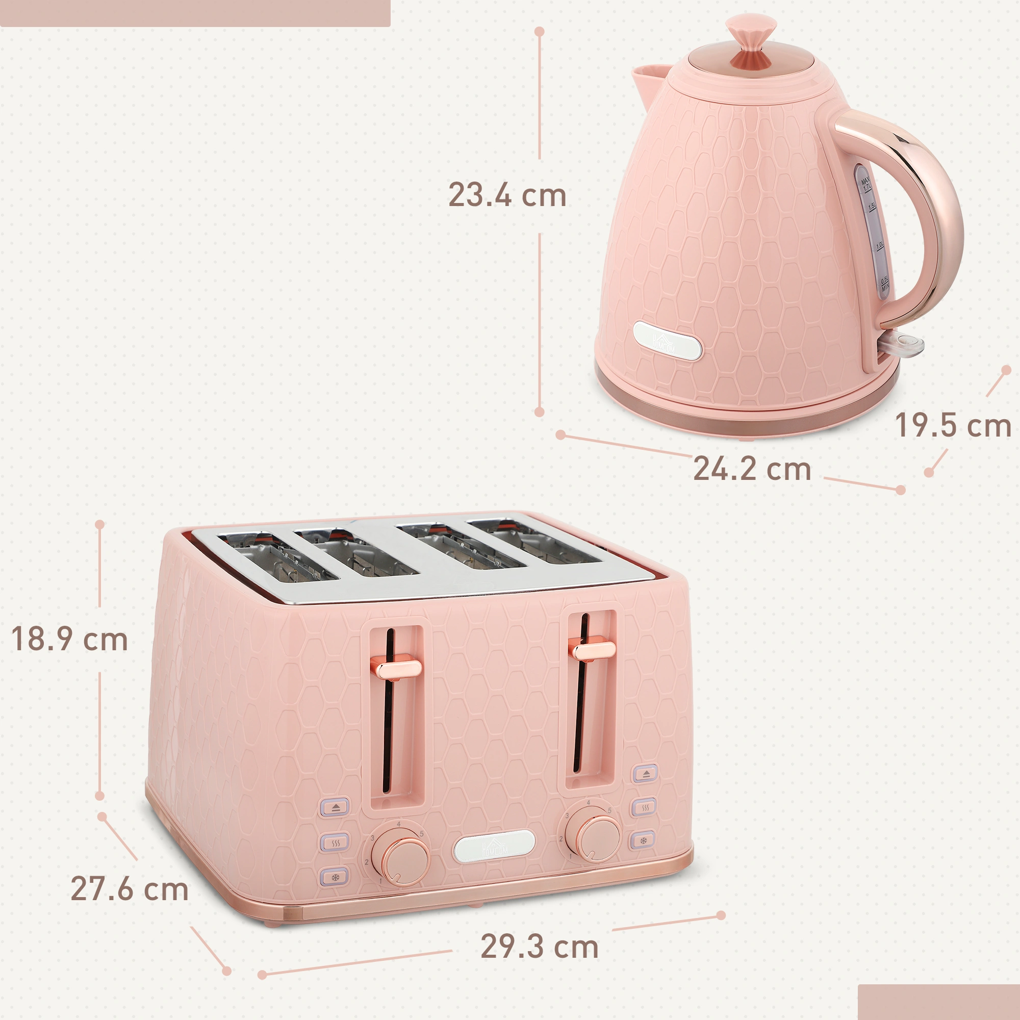 Modern Kettle and Toaster Set - 2 Piece Stainless Steel Countertop Appliance Combo for Kitchen view 2