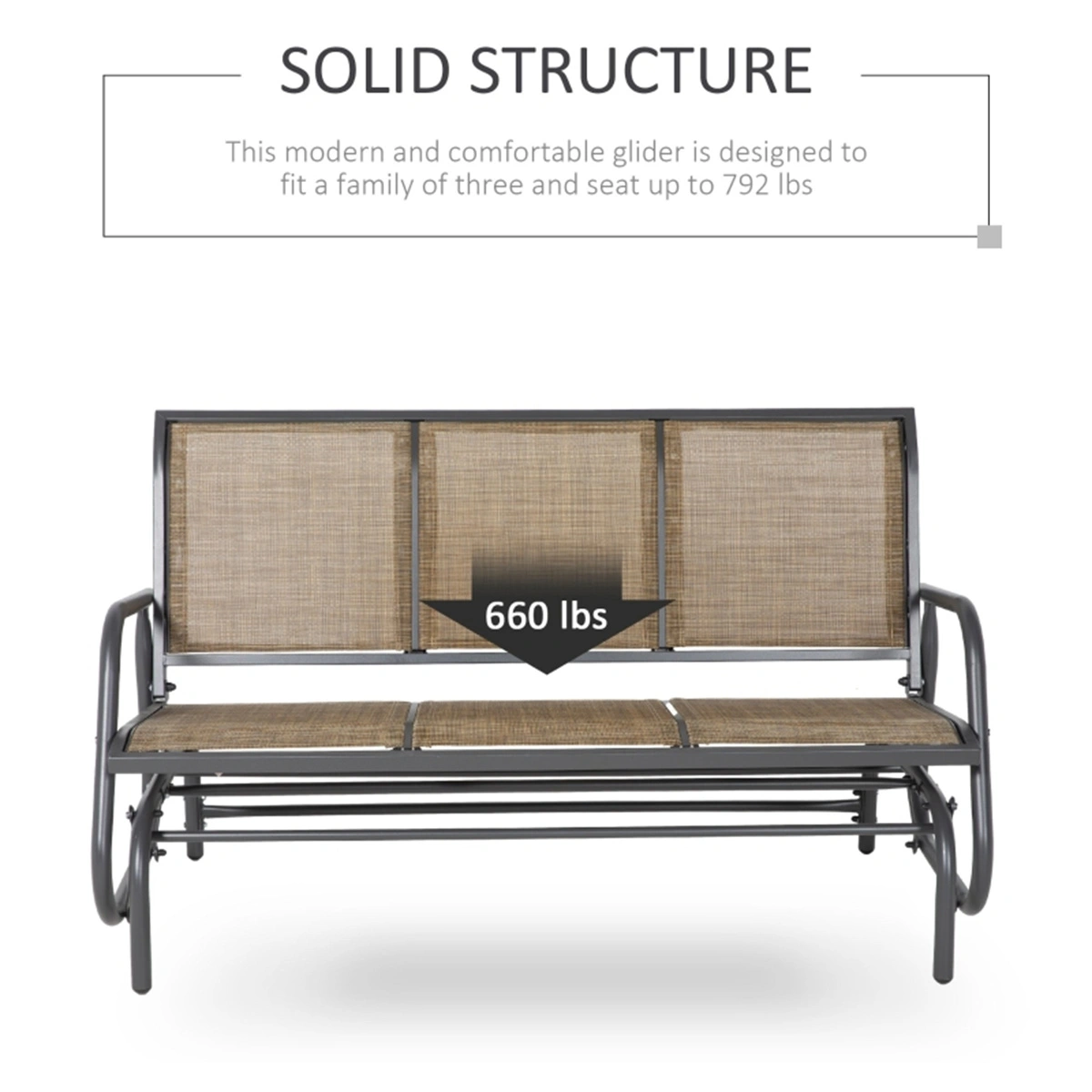 Outdoor courtyard seats for 3 people-Brown ( Amazon Shipping)(Prohibited by WalMart)