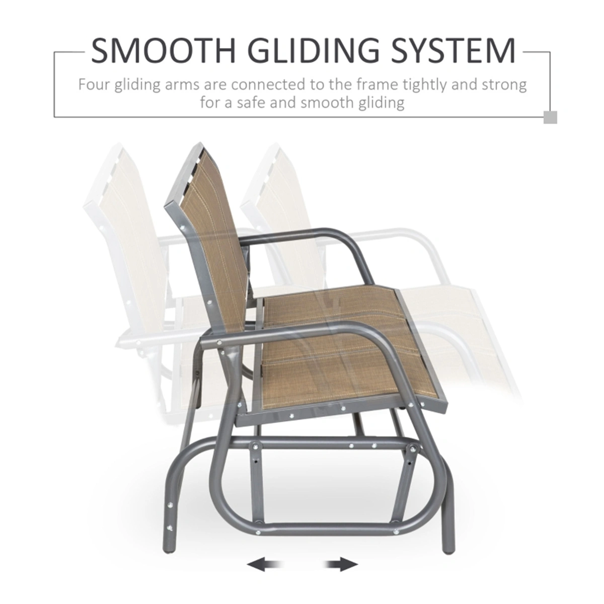Outdoor courtyard seats for 3 people-Brown ( Amazon Shipping)(Prohibited by WalMart) view 2
