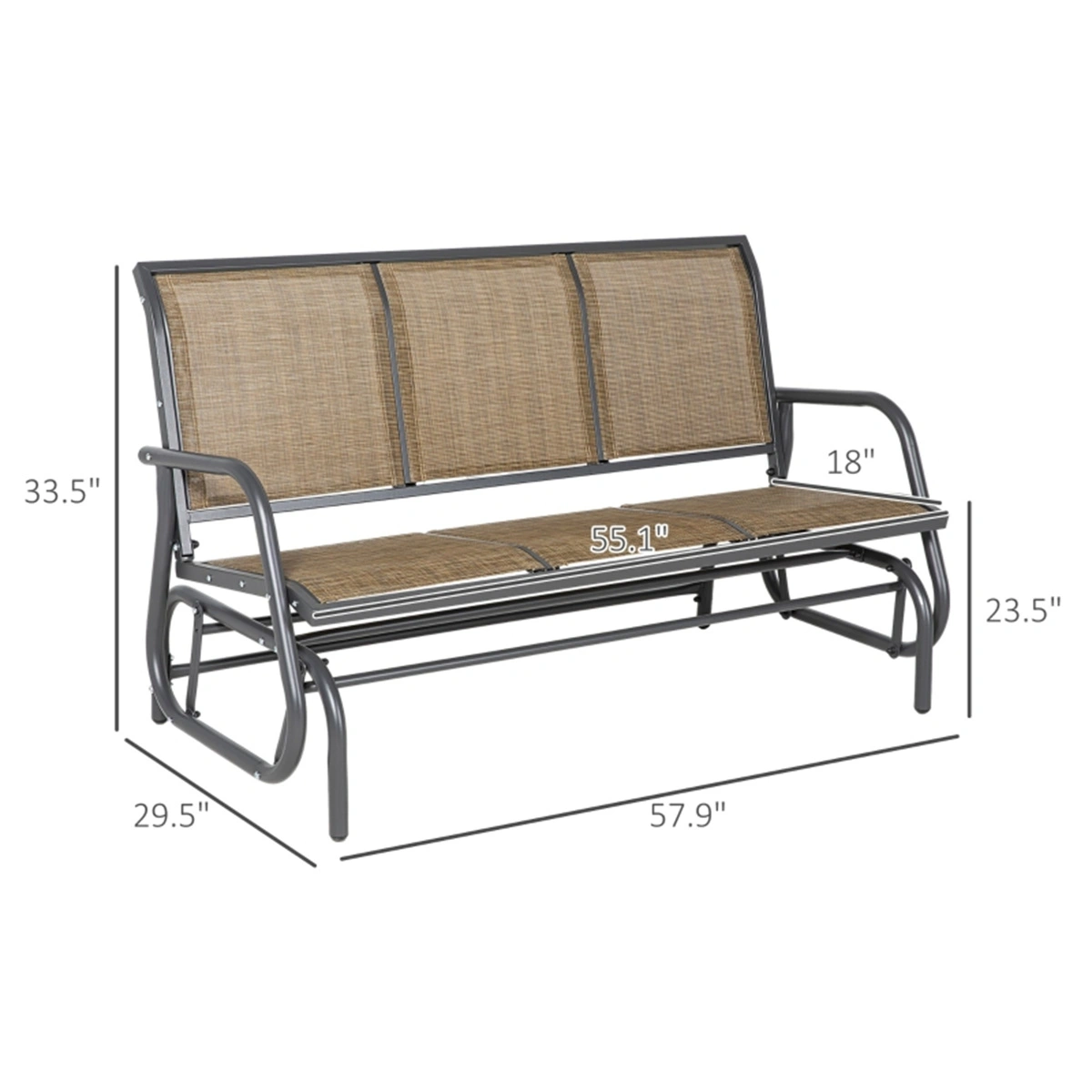 Outdoor courtyard seats for 3 people-Brown ( Amazon Shipping)(Prohibited by WalMart) view 3
