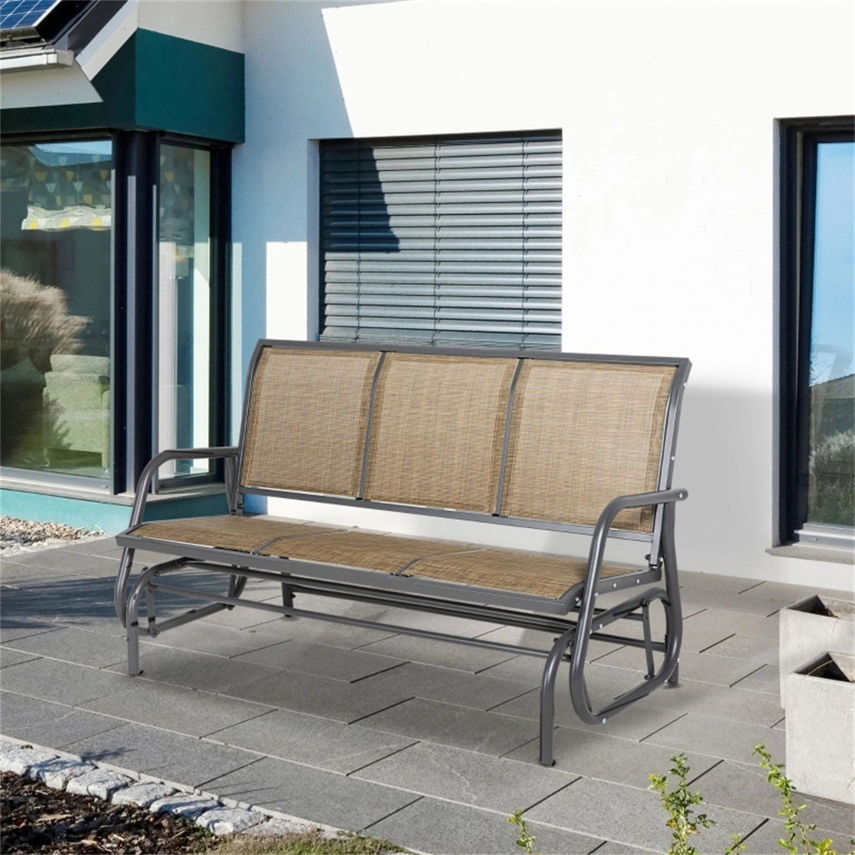 Outdoor courtyard seats for 3 people-Brown ( Amazon Shipping)(Prohibited by WalMart) view 6