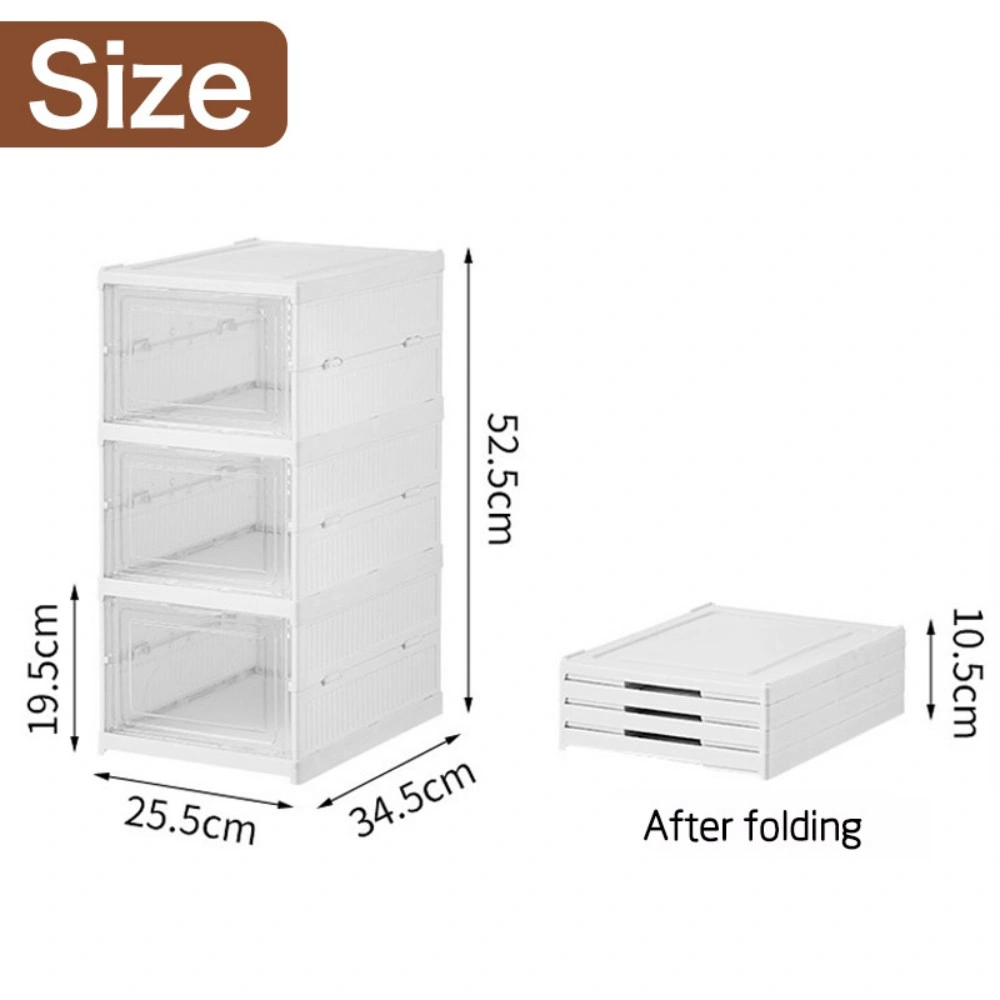 Shoe Storage Organizer Boxes, 6-Pack Foldable Sneaker Display Case, Collapsible Shoe Boxes Clear Window view 5