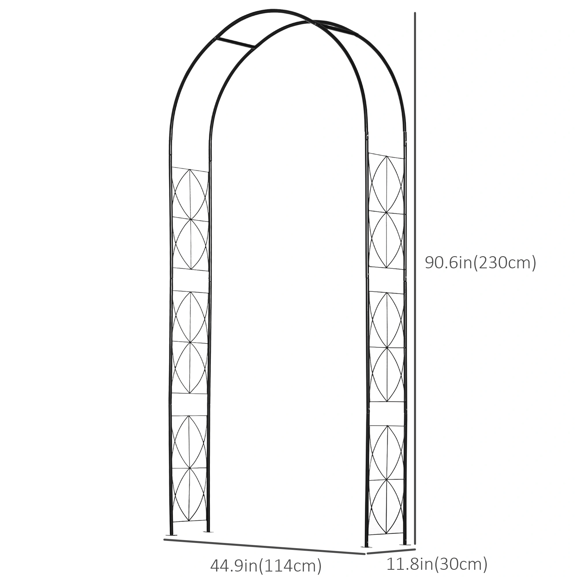 Metal Garden Arch, Heavy Duty Rose Arbor Walkway, Outdoor Trellis Arch for Patio Yard Garden Decoration, Weather Resistant Steel view 3