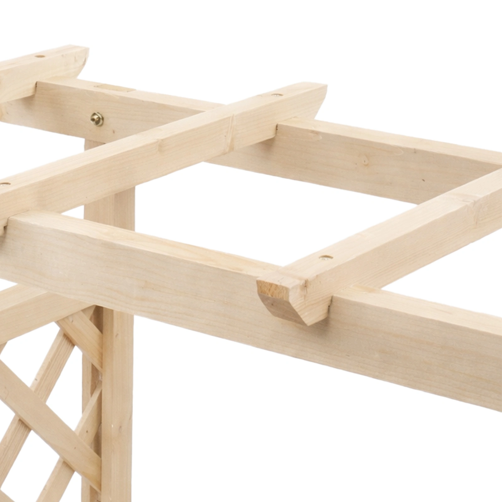 Raised Garden Bed Wooden Planter Box, 43.5x17.5x44.5 Inch Fir Wood with Arched Lattice, Natural Outdoor Planting Frame view 5