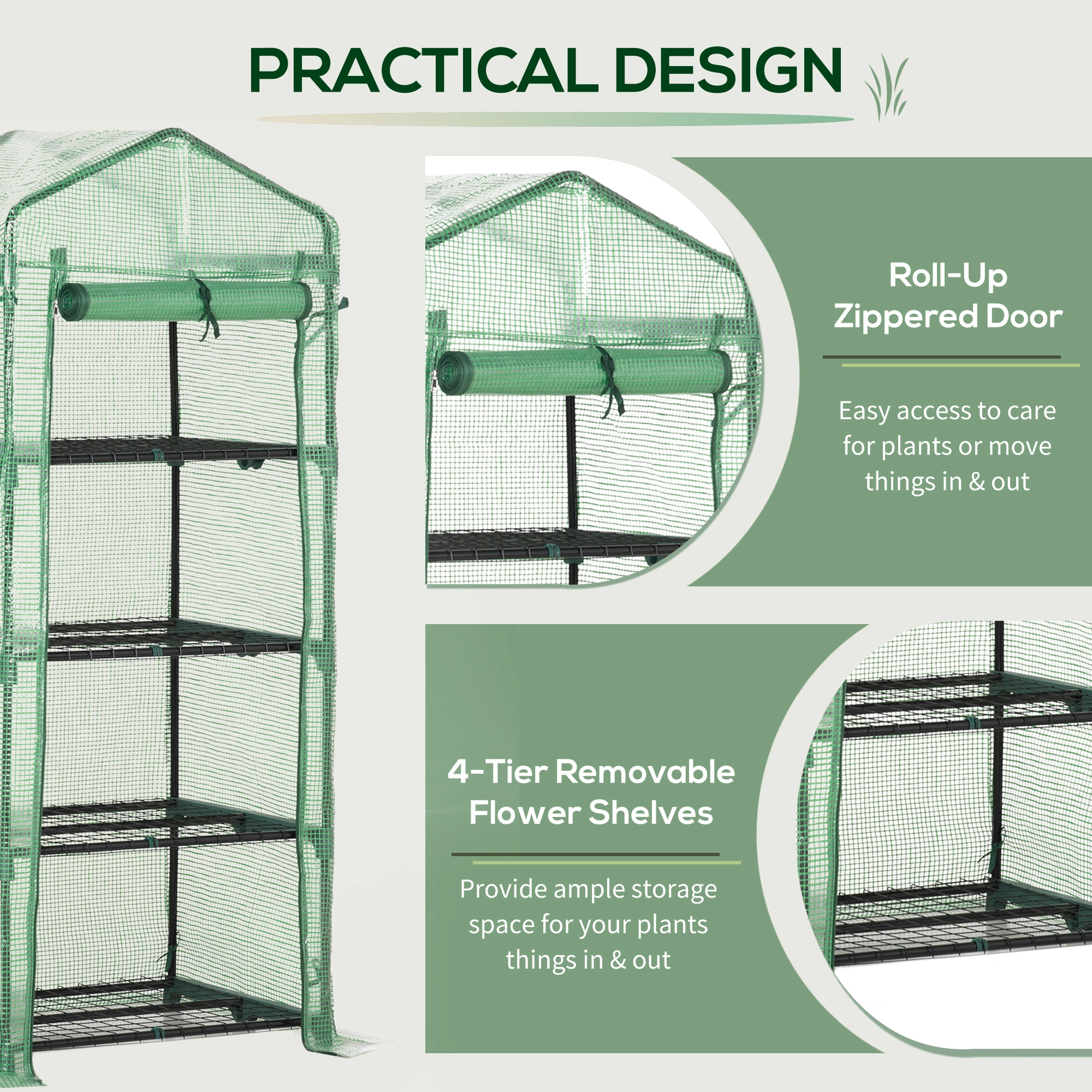 Portable Mini Greenhouse for Indoor/Outdoor Garden Plant Protection view 2