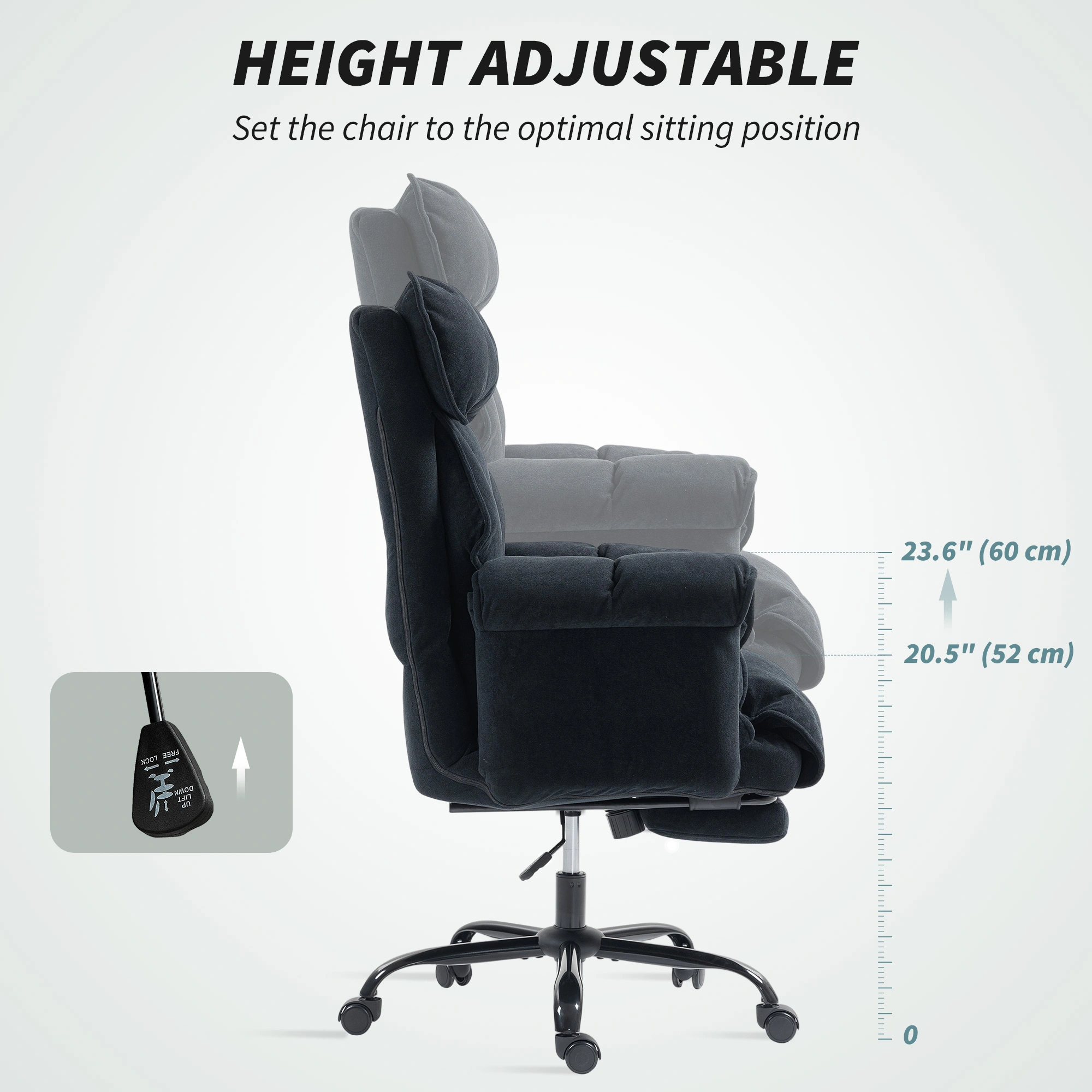 Ergonomic Massage Office Chair High Back Lumbar Support Reclining Swivel Computer Desk Chair view 2