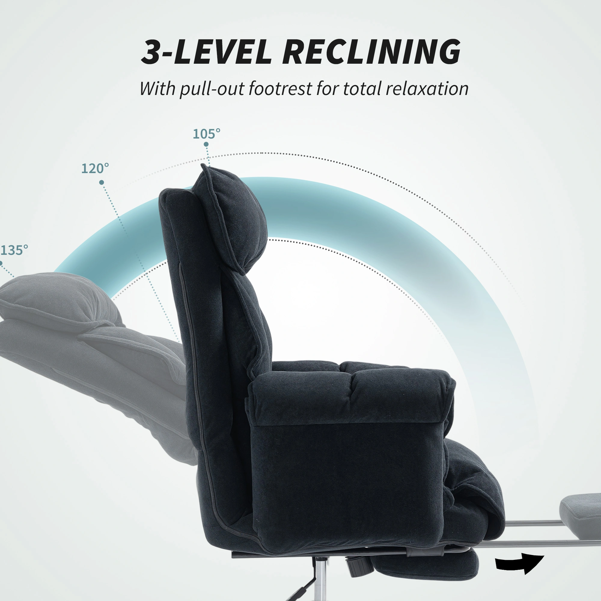 Ergonomic Massage Office Chair High Back Lumbar Support Reclining Swivel Computer Desk Chair view 5