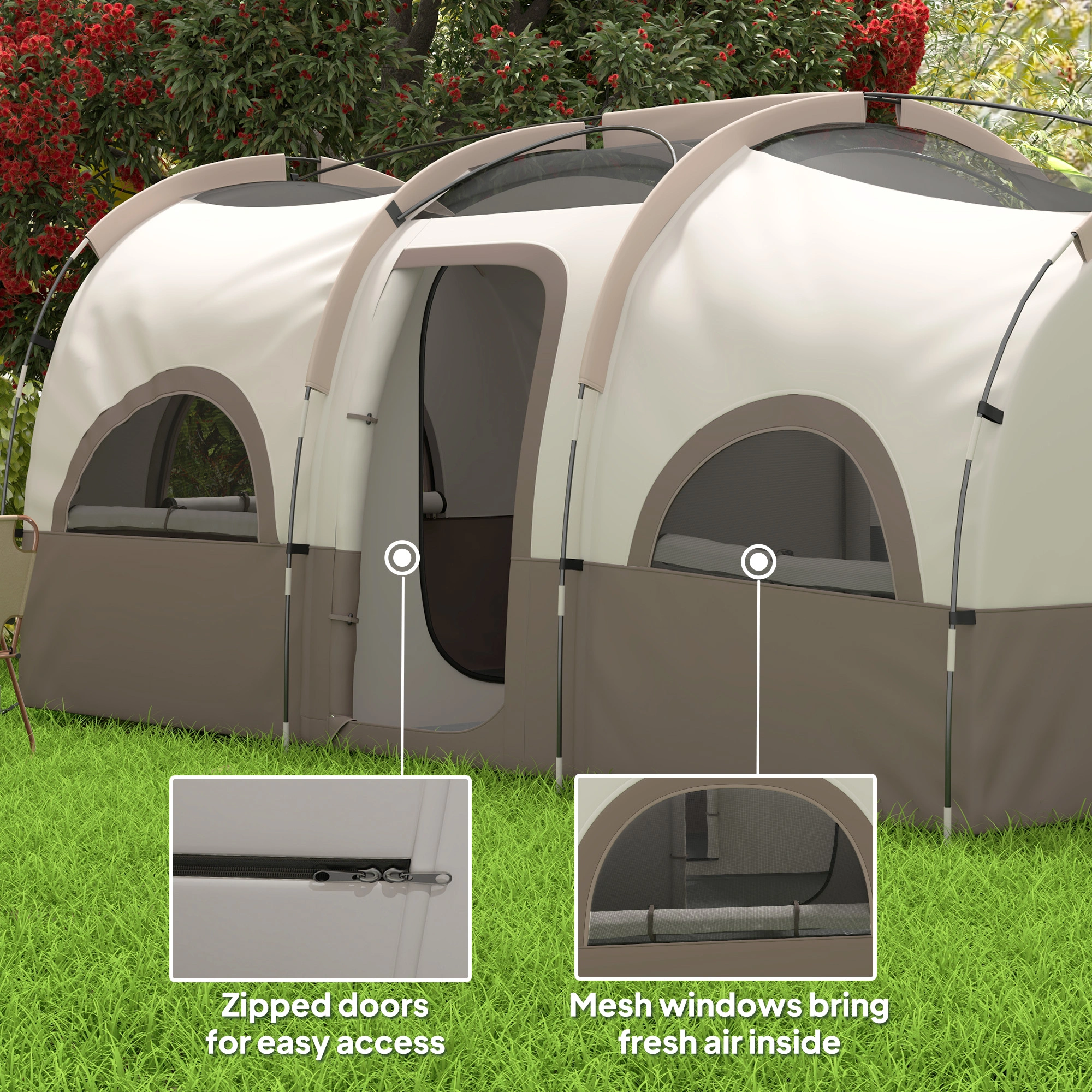 Family Camping Tent Waterproof 3-Season Outdoor Tent Easy Setup for Hiking Backpacking Travel view 2