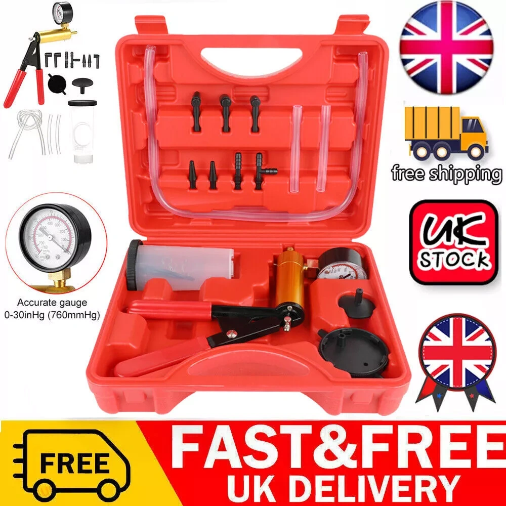 Hand Held Brake Bleeder Vacuum Pump Tester Set for Car Motorcycle Auto Fluid Bleed Tool