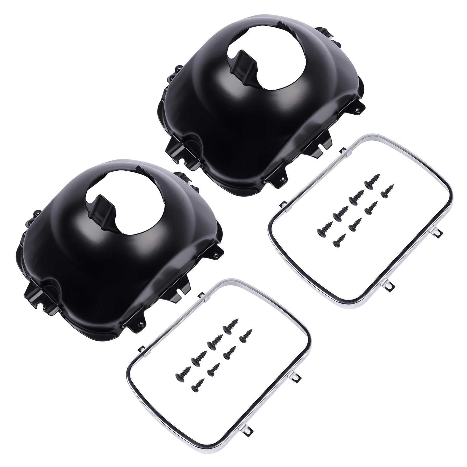 2Pcs Left and Right Headlight Lamp Bucket Kit Fit for Buick Century Regal Cadillac Escalade Chevrolet Blazer 1977-2017 Black view 2