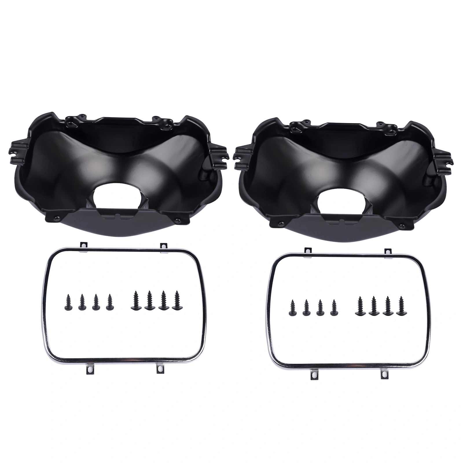 2Pcs Left and Right Headlight Lamp Bucket Kit Fit for Buick Century Regal Cadillac Escalade Chevrolet Blazer 1977-2017 Black view 3