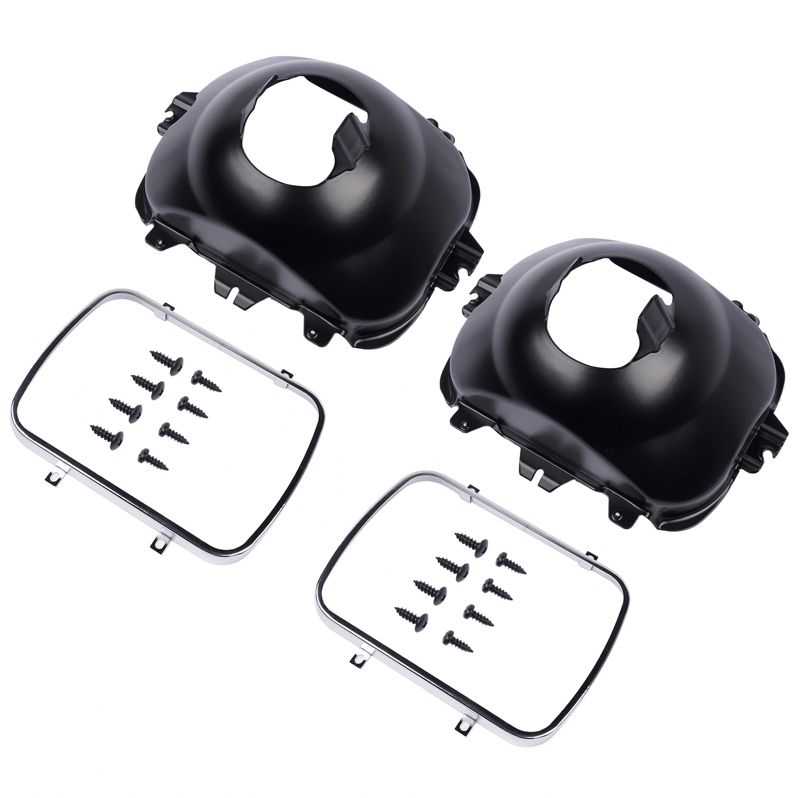 2Pcs Left and Right Headlight Lamp Bucket Kit Fit for Buick Century Regal Cadillac Escalade Chevrolet Blazer 1977-2017 Black view 4