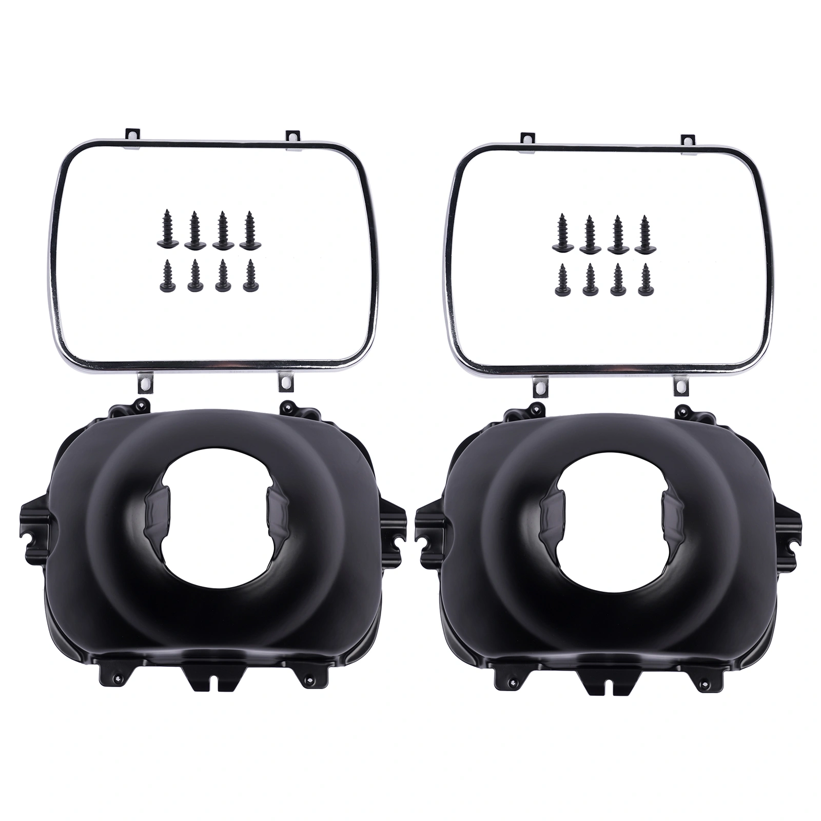 2Pcs Left and Right Headlight Lamp Bucket Kit Fit for Buick Century Regal Cadillac Escalade Chevrolet Blazer 1977-2017 Black view 5