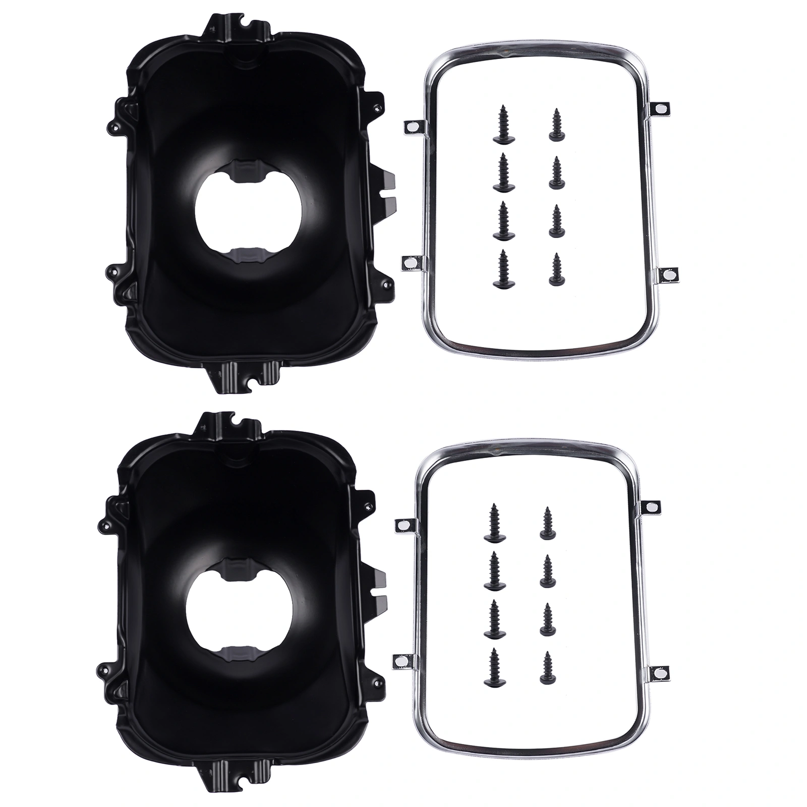 2Pcs Left and Right Headlight Lamp Bucket Kit Fit for Buick Century Regal Cadillac Escalade Chevrolet Blazer 1977-2017 Black view 6