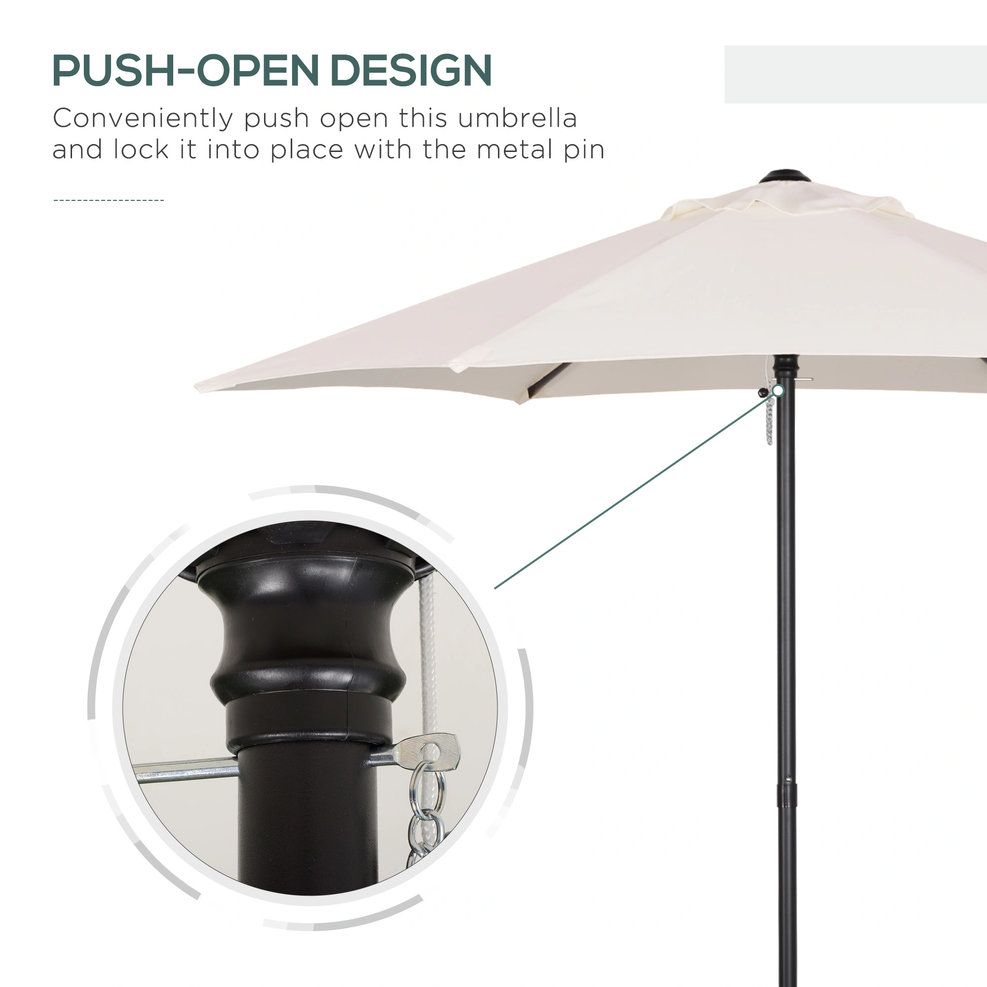 Outdoor Patio Umbrella - Market Umbrella with Stand, UV-Resistant Canopy, Perfect for Garden & Deck, Not Available at Walmart view 3