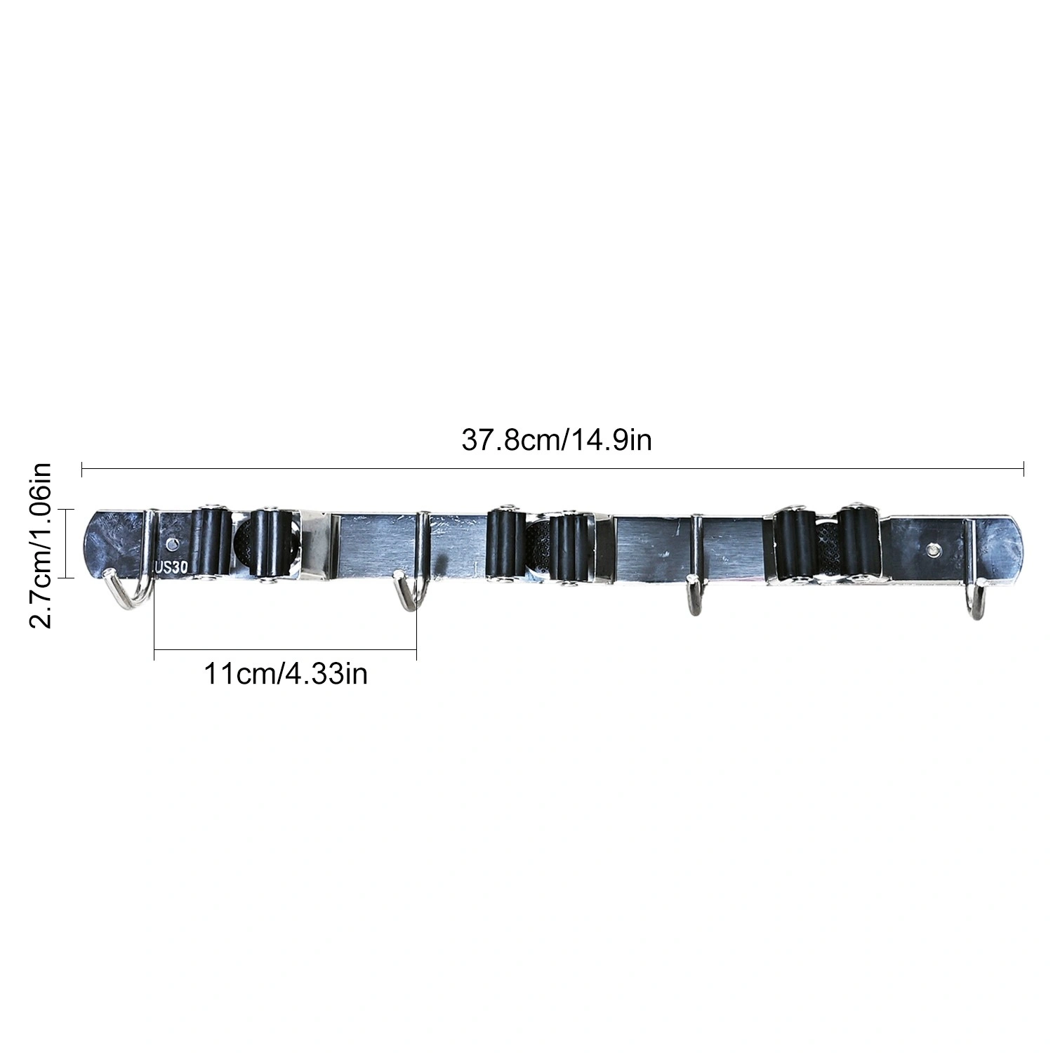 15 Inch Wall Mount Broom Holder Mop Organizer Adjustable Garage Garden Kitchen Storage view 2