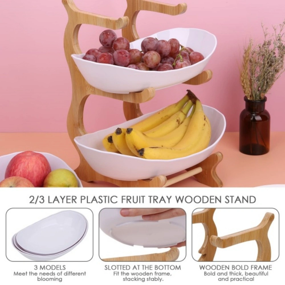 Stacked Fruit Tray Multi-Layer Snack Candy Platter Bowl 3 Compartment view 4