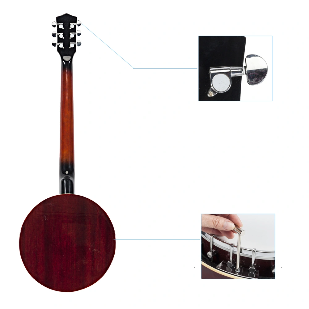 Top Grade Exquisite Professional Sapelli Notopleura Wood Alloy 6-string Banjo view 12