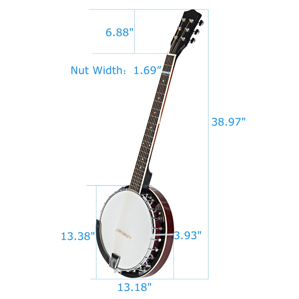 Top Grade Exquisite Professional Sapelli Notopleura Wood Alloy 6-string Banjo view 8