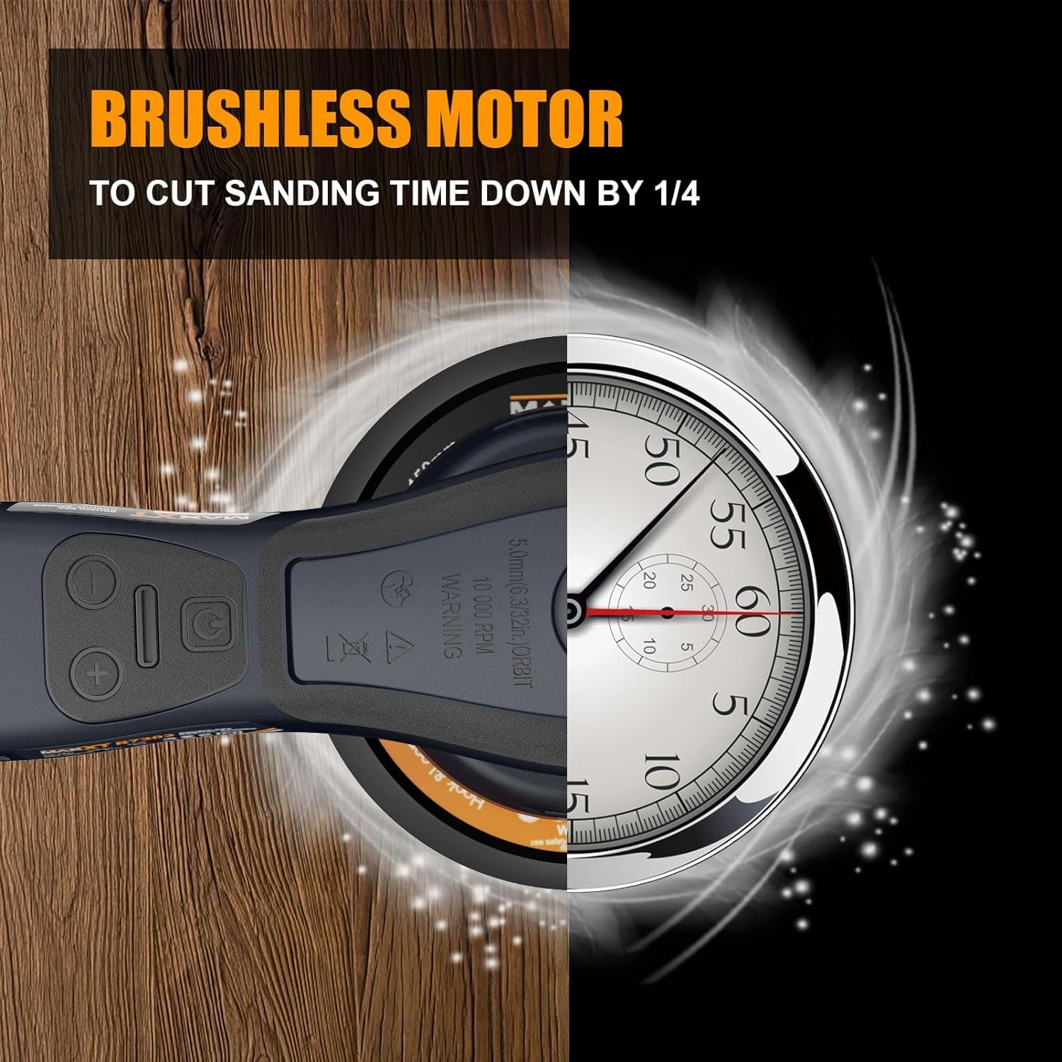5mm Electric Random Orbital Sander Brushless 350W 3A Variable Speed Corded Sander Machine view 8