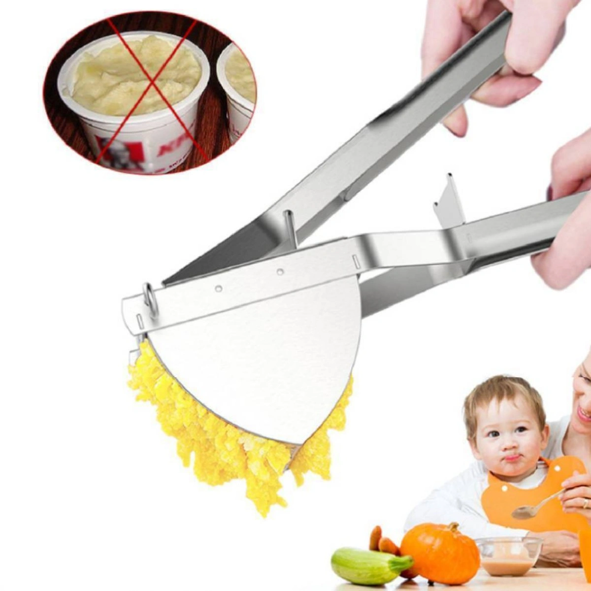 Heavy Duty Steel Potato Ricer Masher Puree Press Vegetable Fruit Juicer UK view 5